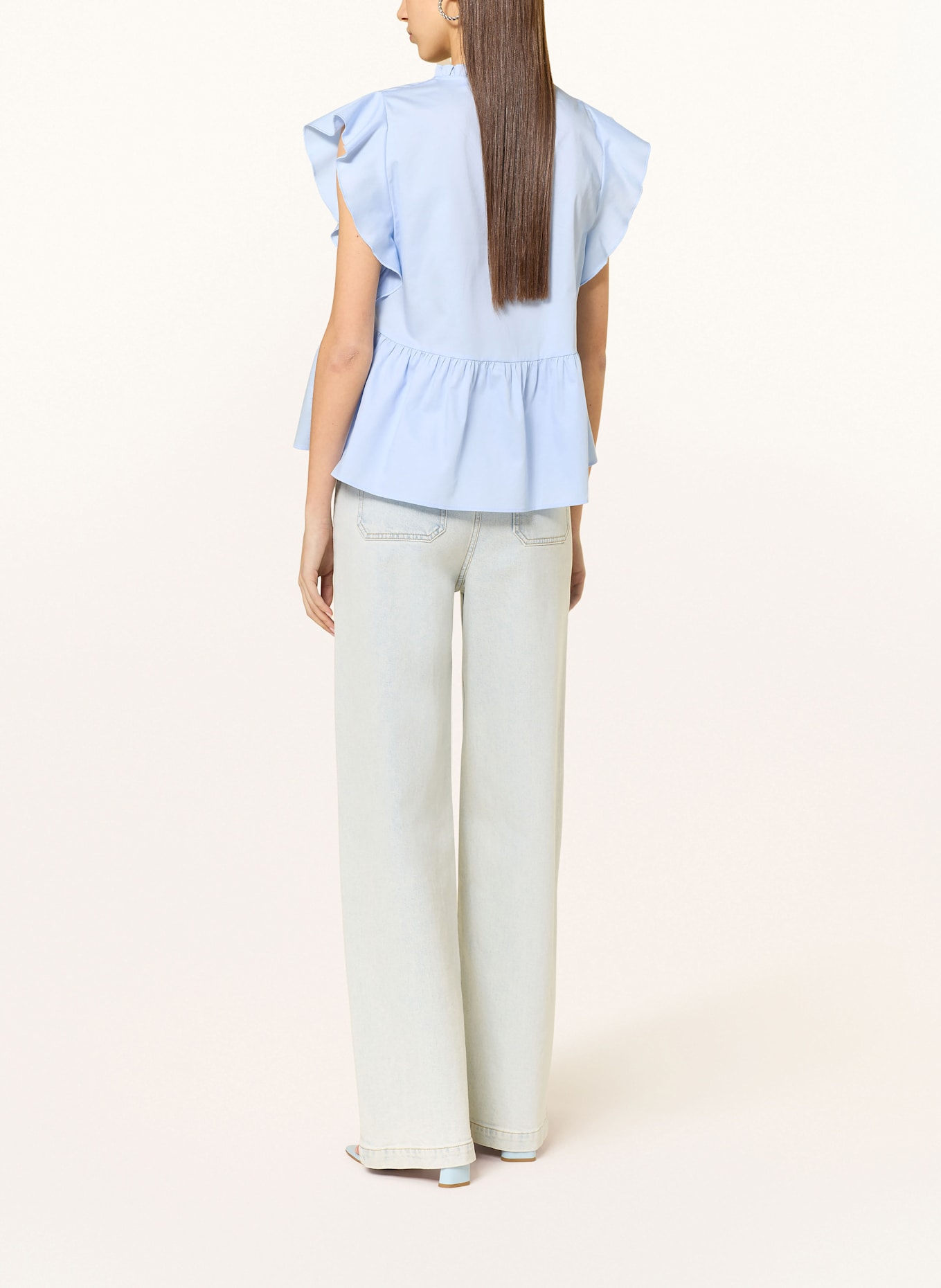 Rich & Royal Blusentop mit Rüschen: HELLBLAU