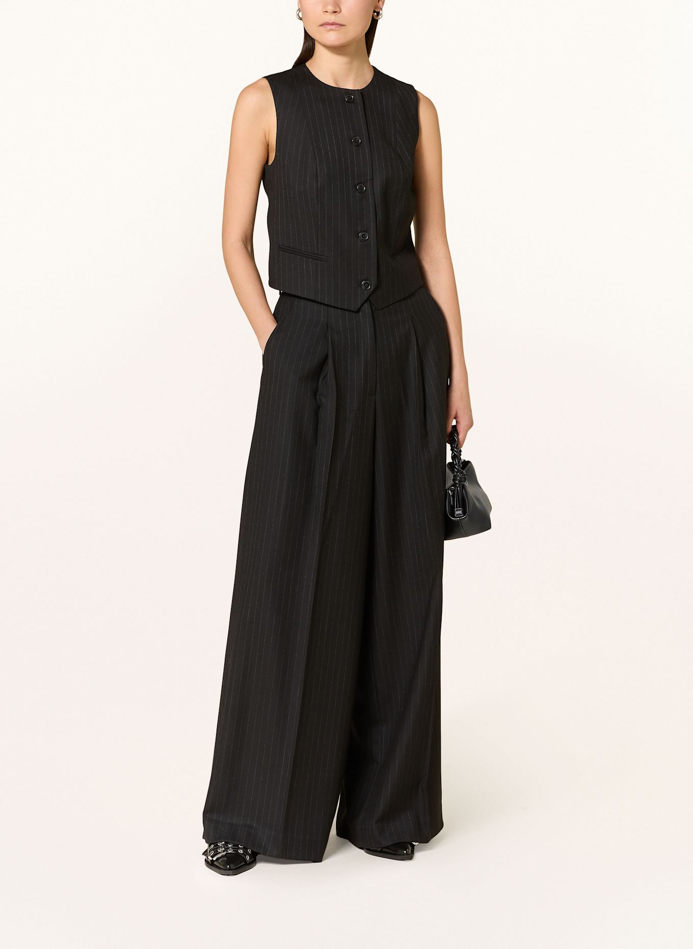 MRS & HUGS Marlenehose: SCHWARZ / WEISS