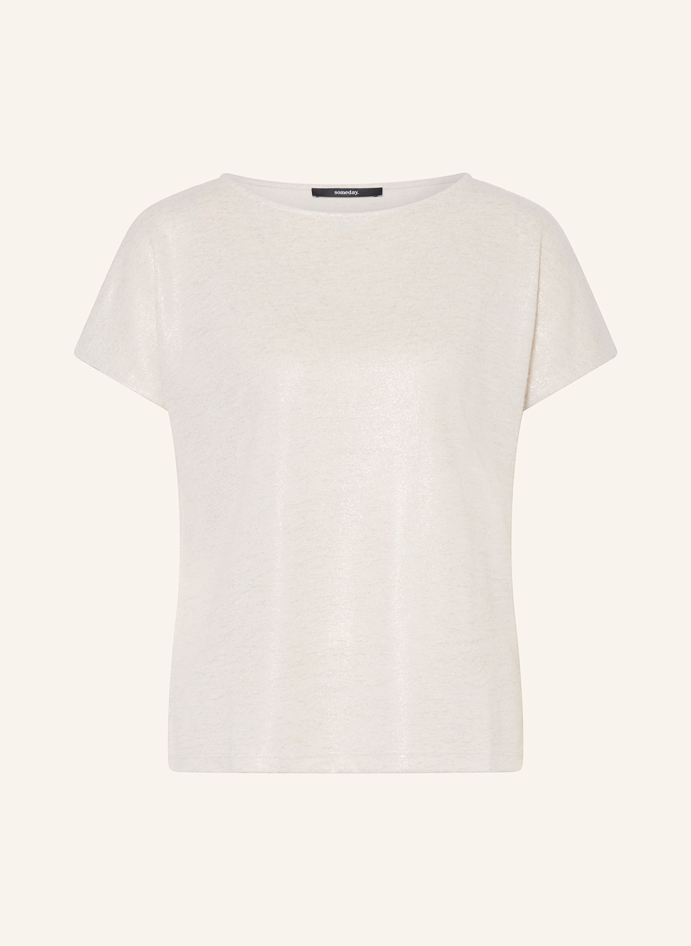 someday KEVITA T-shirt with glitter thread: BEIGE