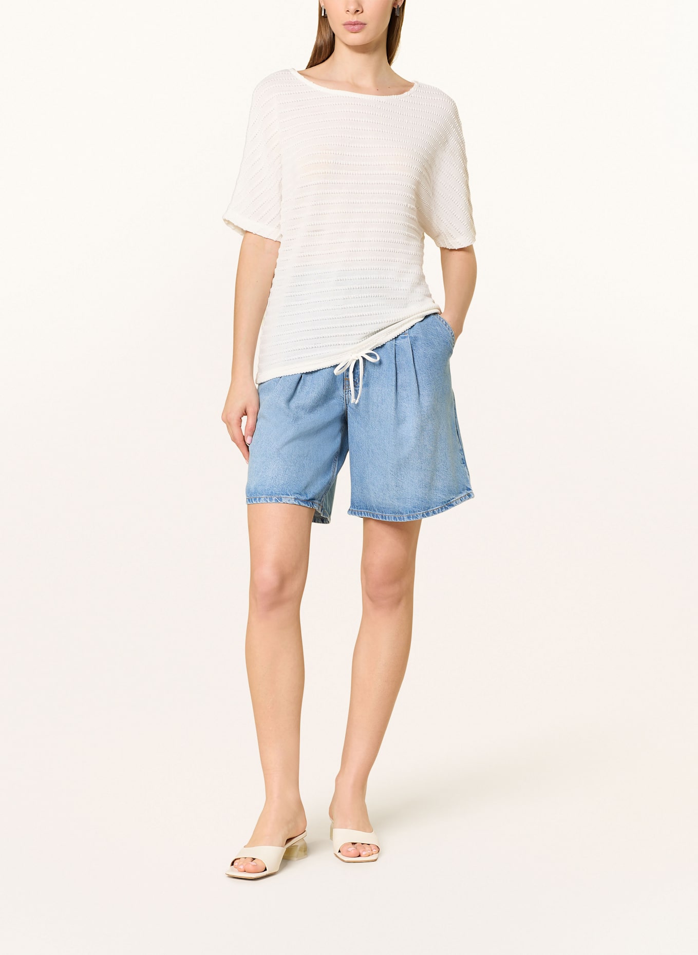 OPUS Strickshirt SARONJI: WEISS