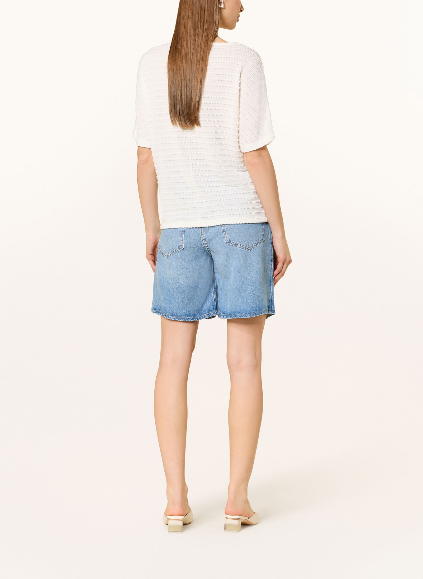 OPUS Strickshirt SARONJI: WEISS