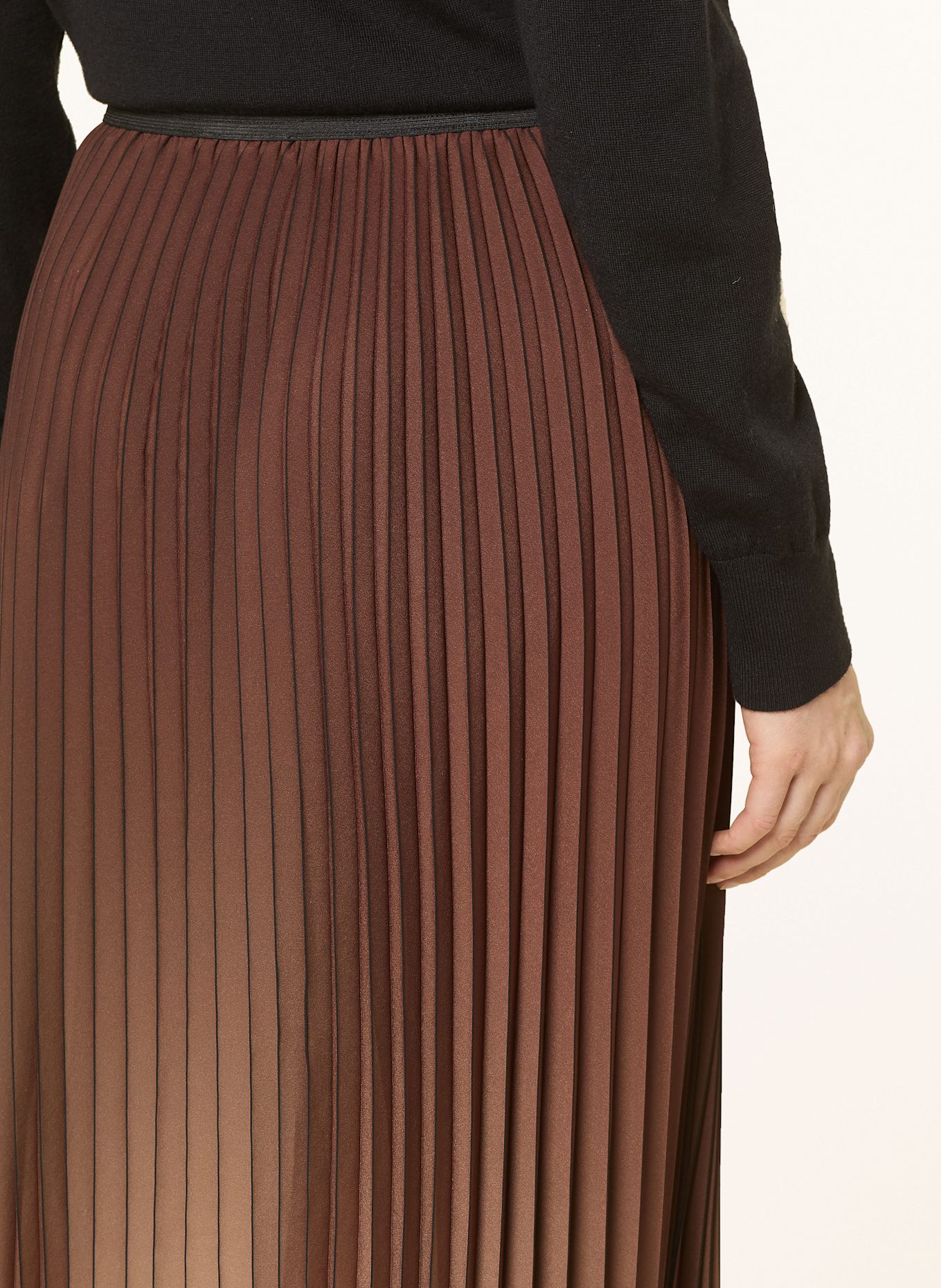 ELENA MIRO Plisseerock: BRAUN