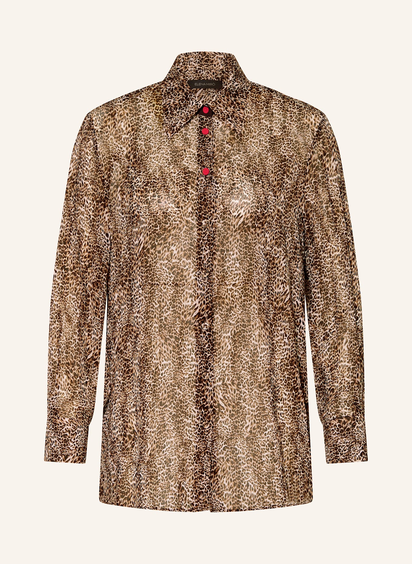 ELENA MIRO Hemdbluse: DUNKELBRAUN / BRAUN / ECRU