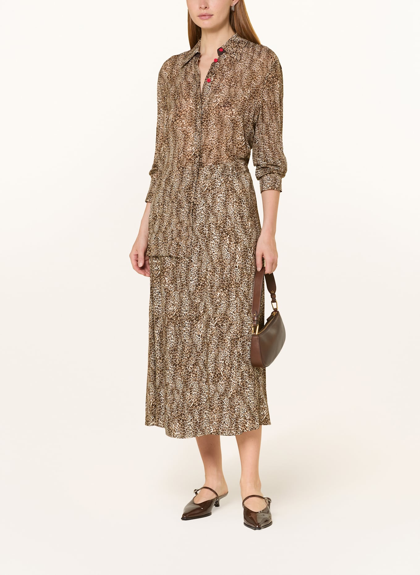 ELENA MIRO Wickelrock: DUNKELBRAUN / BRAUN / ECRU