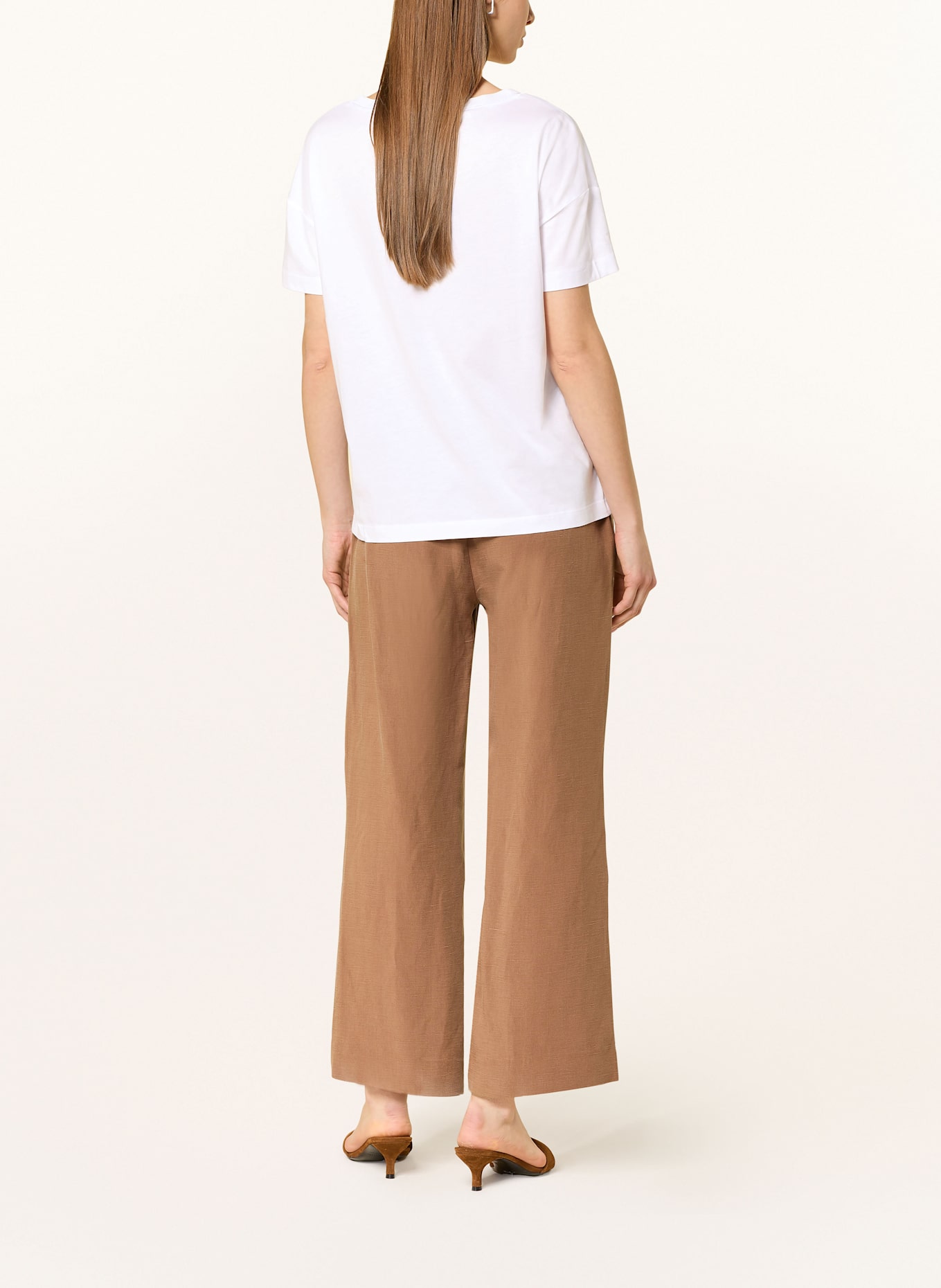 monari T-Shirt mit Schmucksteinen: WEISS/ CREME/ SCHWARZ