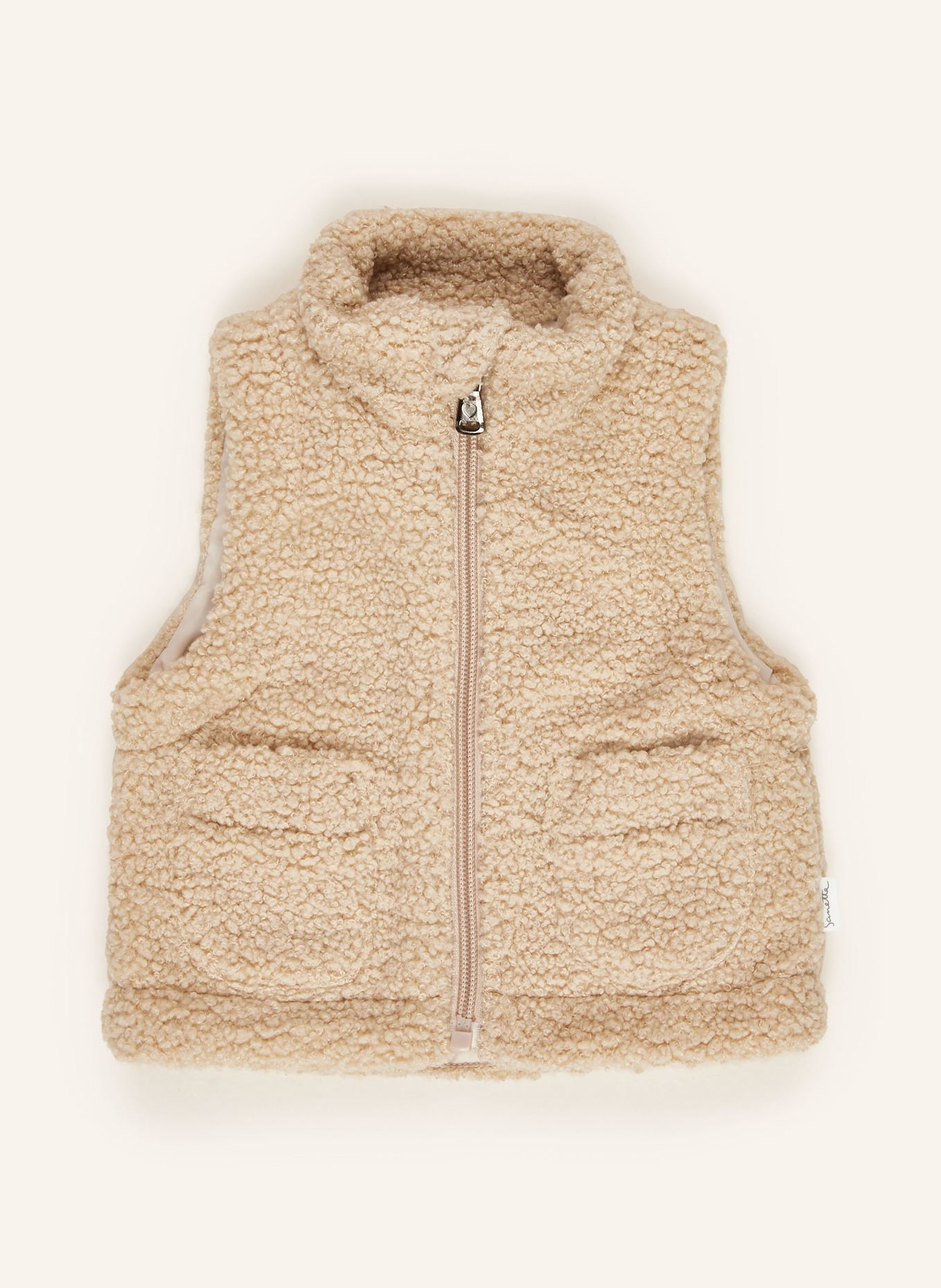 Sanetta PURE Plyšová vesta: KRÉMOVÁ