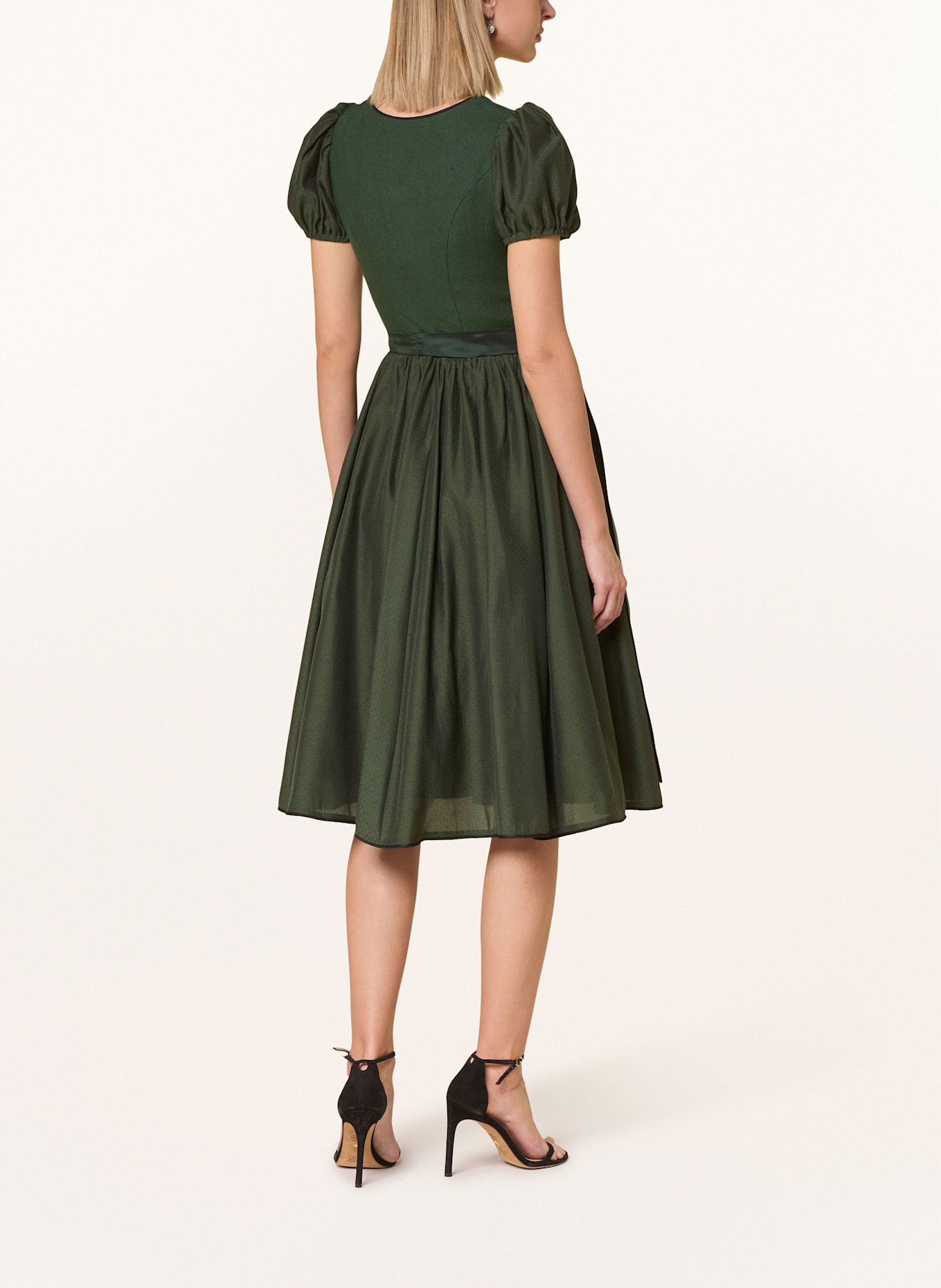 KINGA MATHE Dirndl SANREMO with linen: DARK GREEN