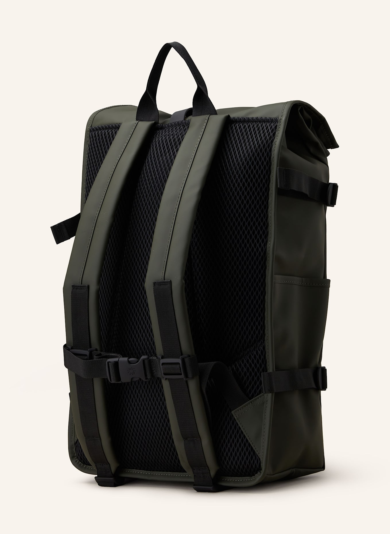 RAINS ROLLTOP LARGE backpack with laptop compartment: KHAKI
