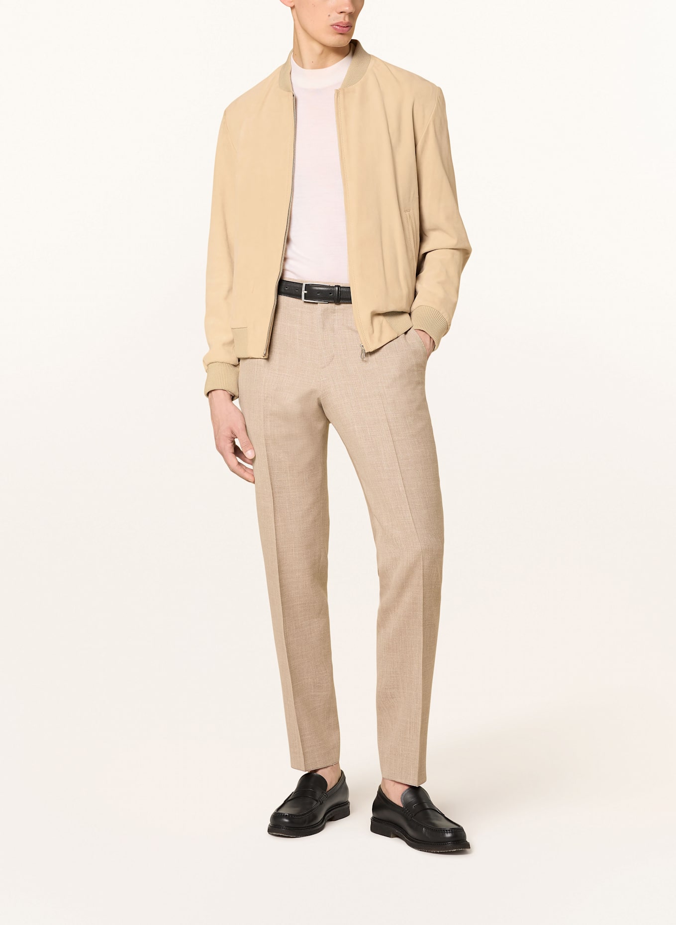 BOSS Lederblouson MILO: CREME
