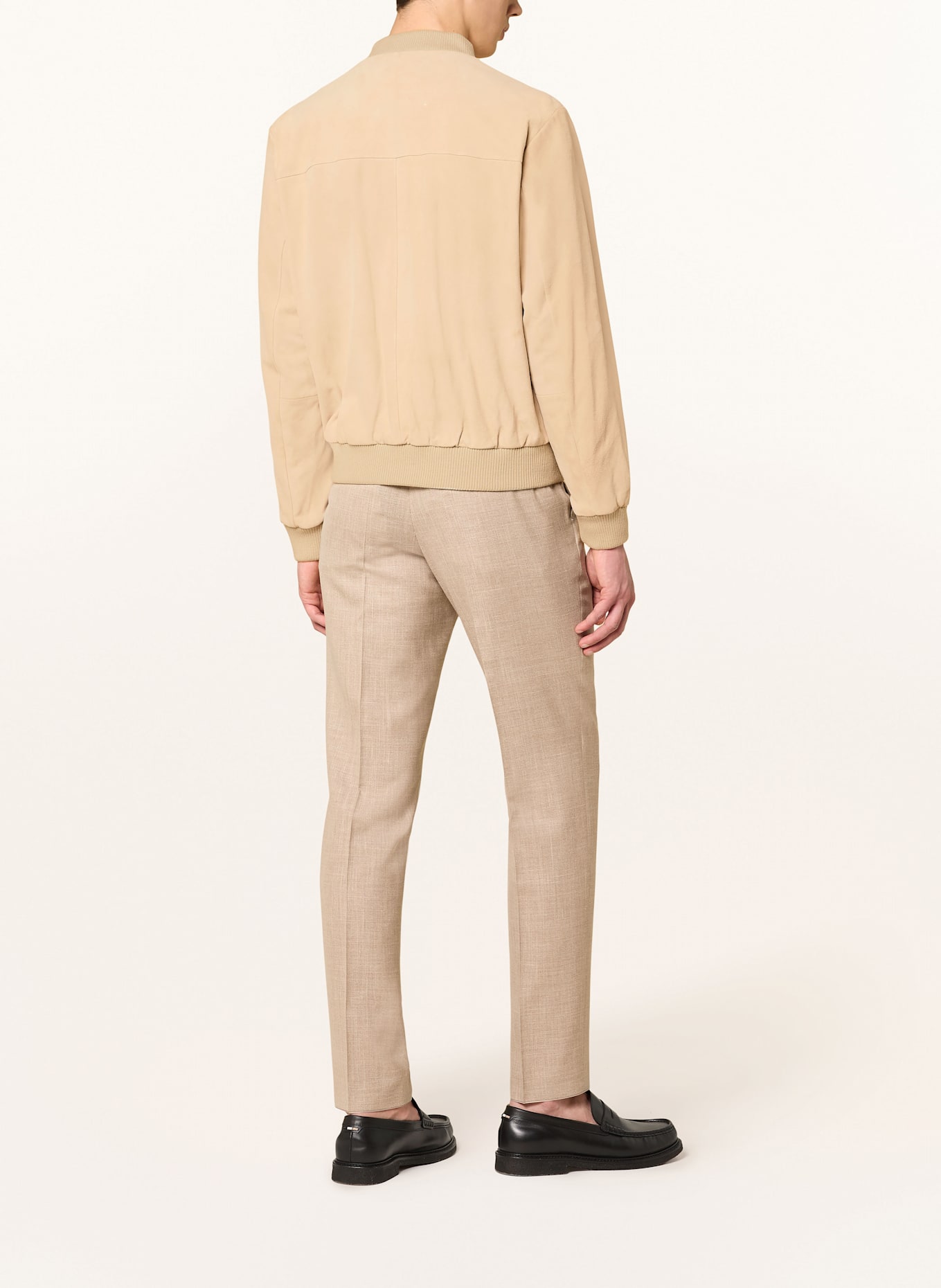 BOSS Lederblouson MILO: CREME