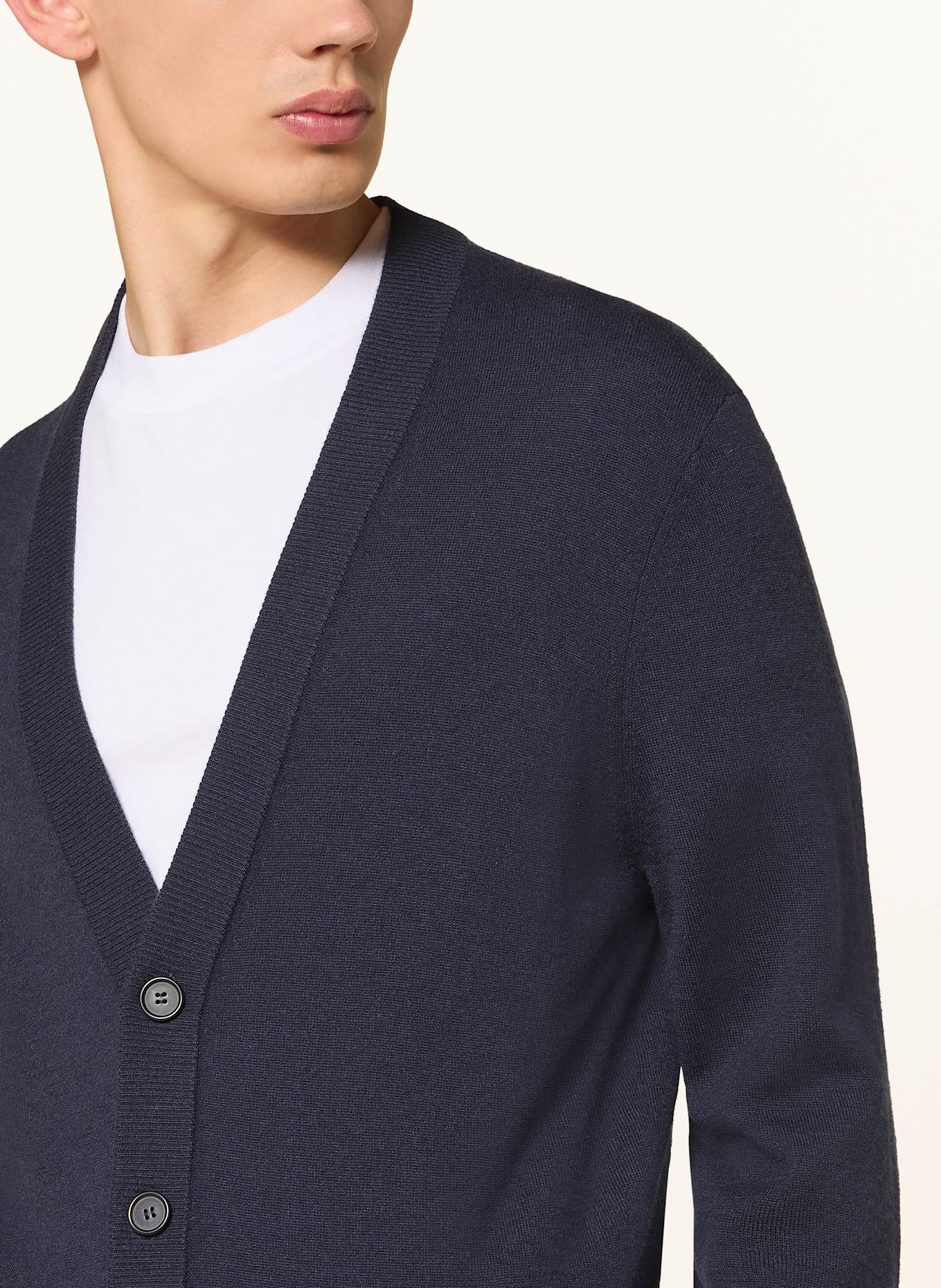 BOSS Strickjacke JELSO aus Cashmere: DUNKELBLAU