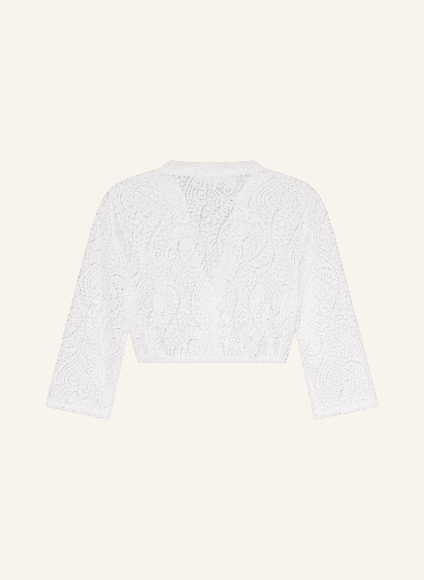 Johann & Johanna Dirndl blouse with 3/4 lace sleeves: WHITE