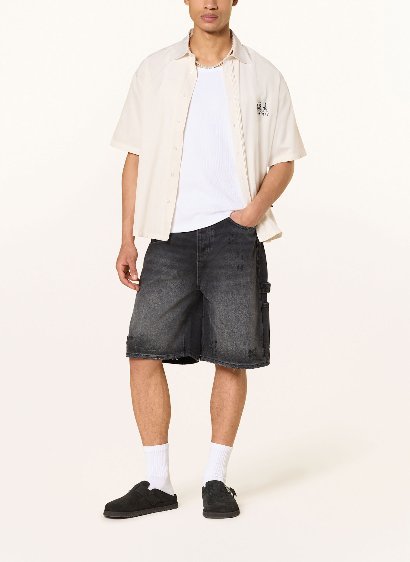 RETERNITY Džínové šortky SIGNE Baggy Loose Fit: WASHED BLACK