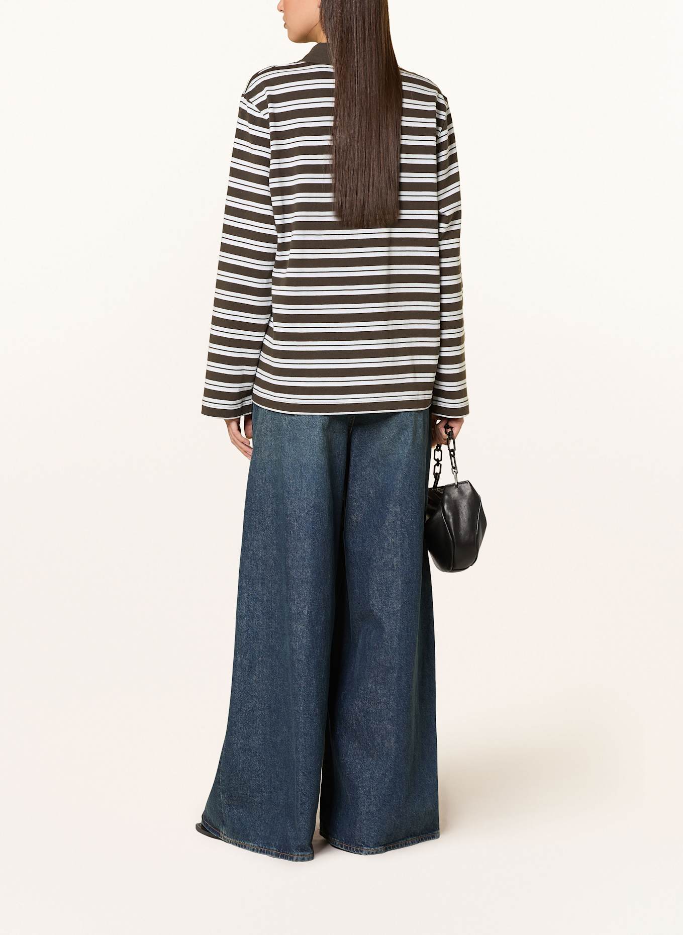 SAMSØE  SAMSØE Koszulka polo z dżerseju SADOVER: CIEMNOBRĄZOWY / BIAŁY