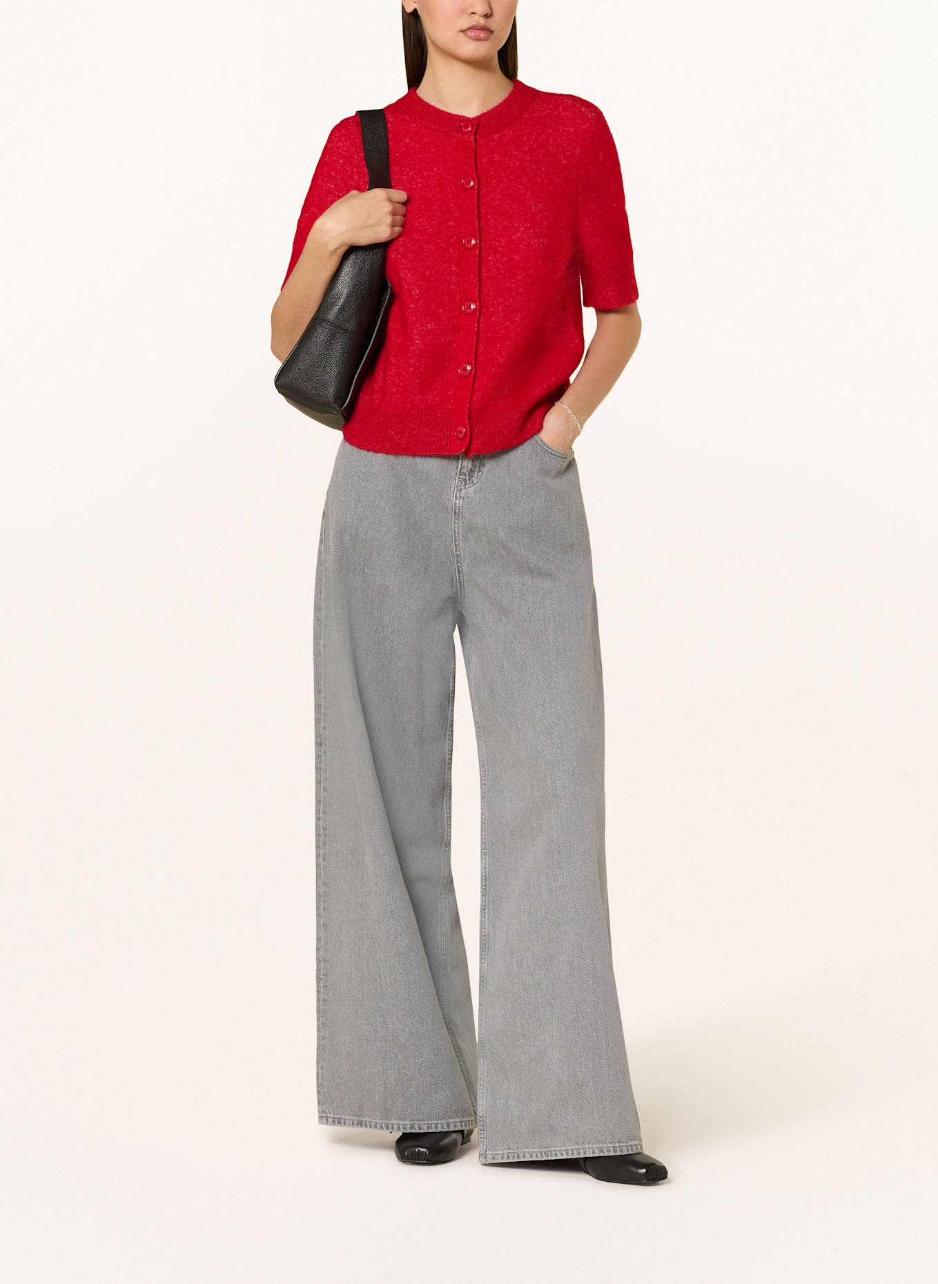 SAMSØE  SAMSØE Strickjacke SANOURA mit Merinowolle und Alpaka: ROT