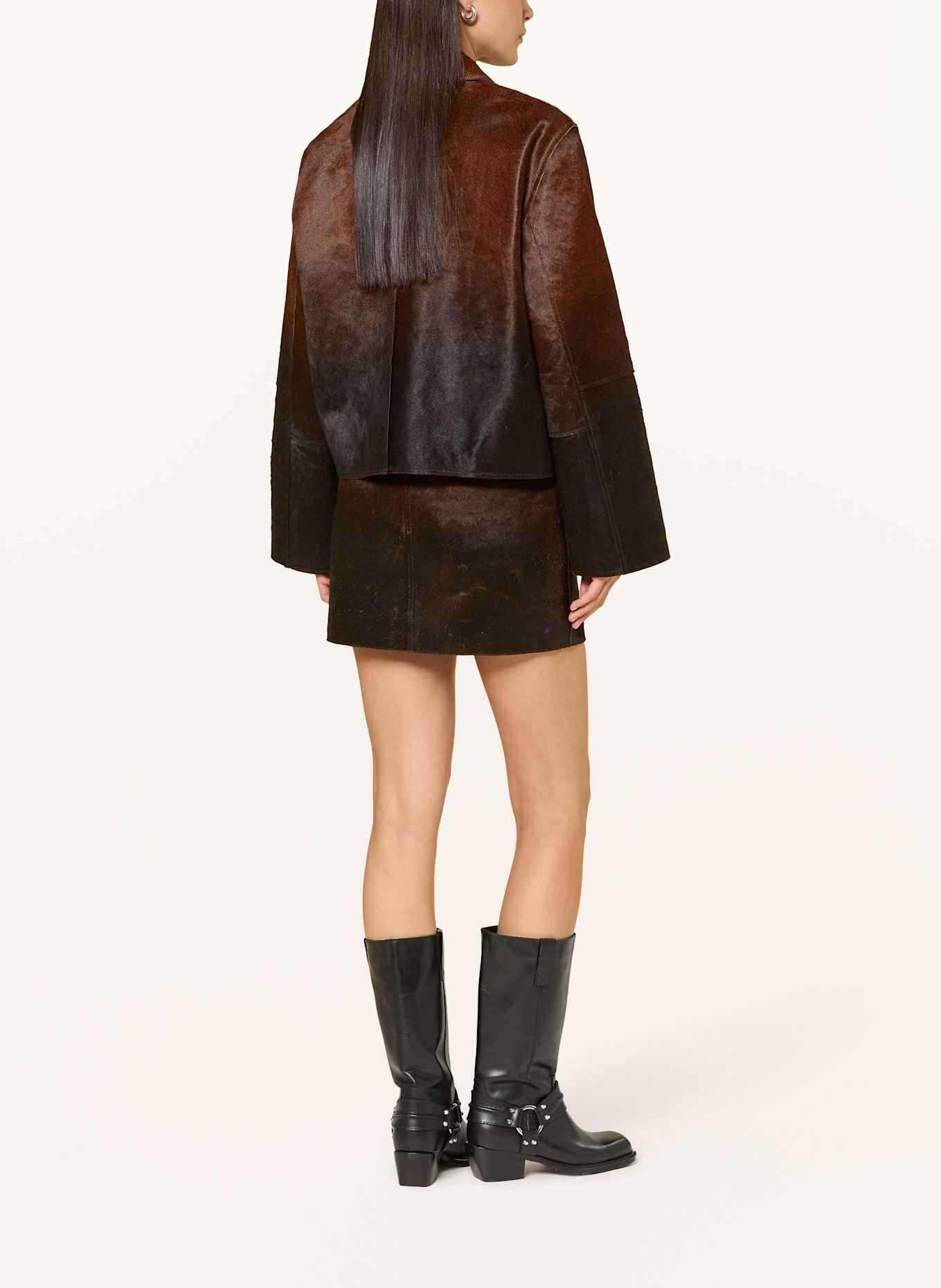 SAMSØE  SAMSØE Lederjacke SALYLO: DUNKELBRAUN / BRAUN