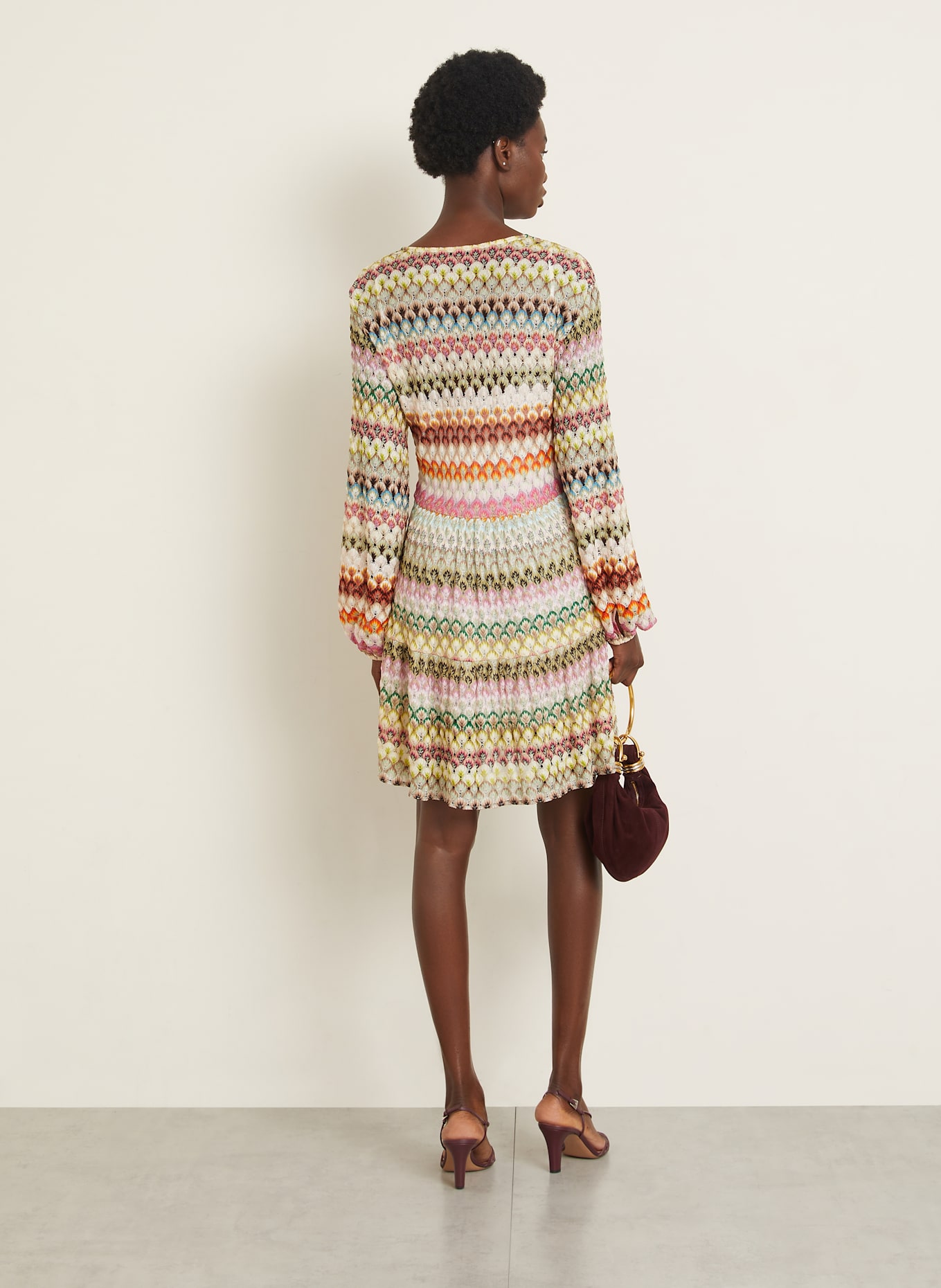 MISSONI Kleid: HELLGRÜN / CREME / ROSA