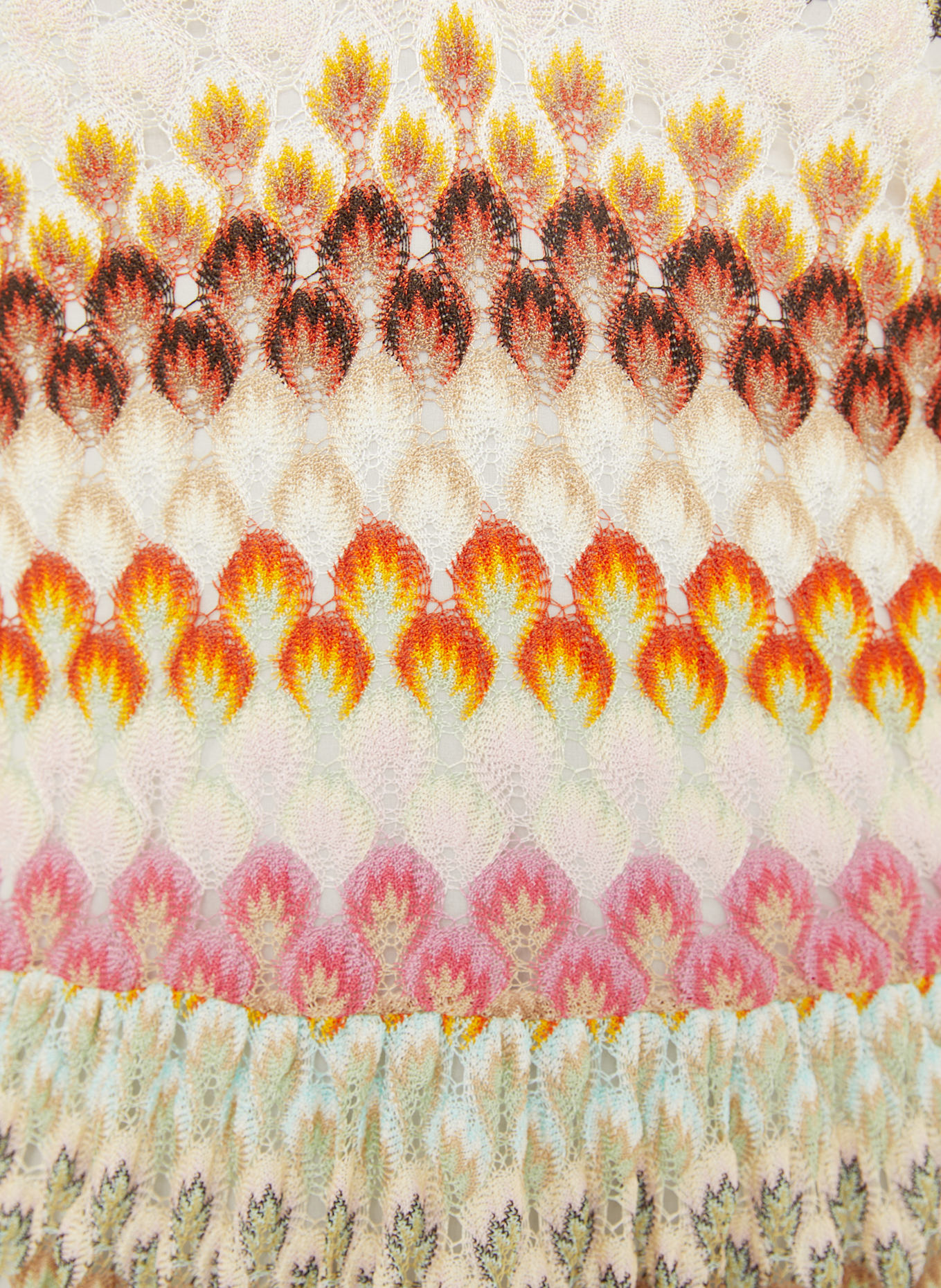 MISSONI Kleid: HELLGRÜN / CREME / ROSA