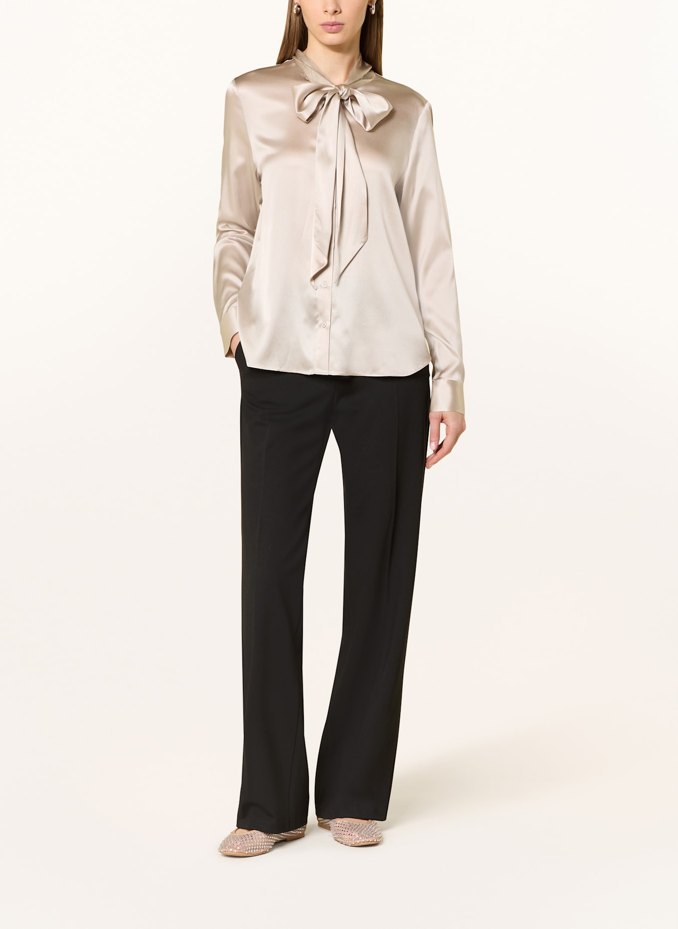 darling harbour Schluppenbluse aus Seide: STONE