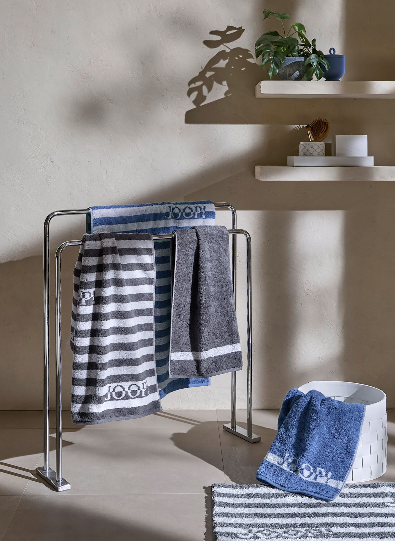 JOOP! Handtuch: BLAU / WEISS