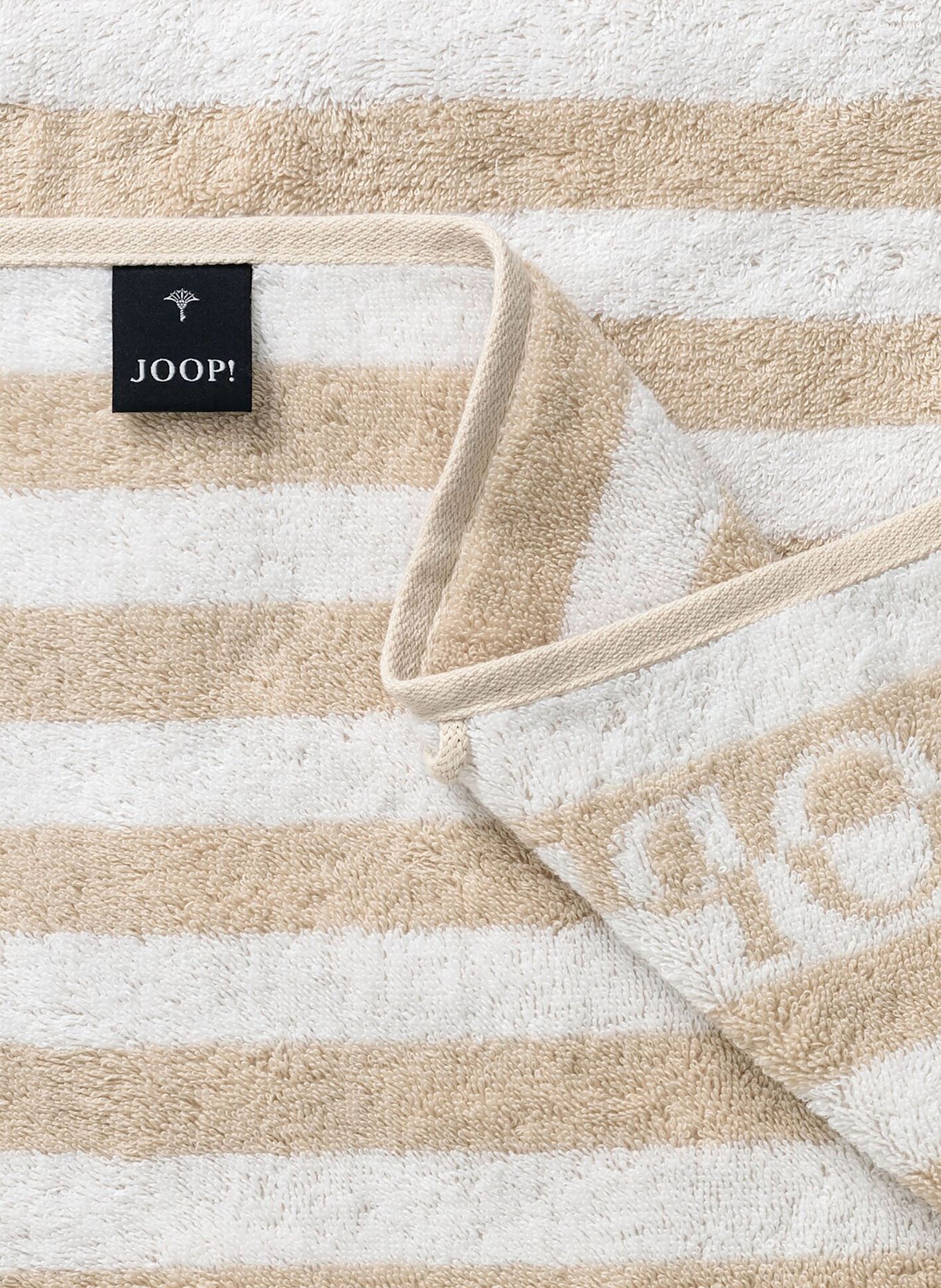 JOOP! Duschtuch: BEIGE/ WEISS