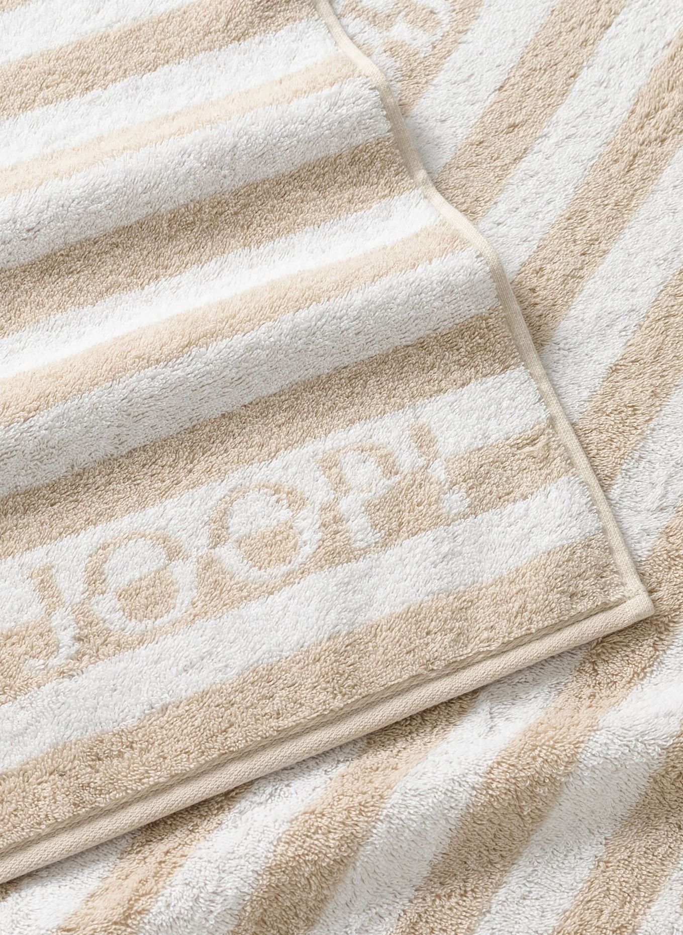 JOOP! Duschtuch: BEIGE/ WEISS