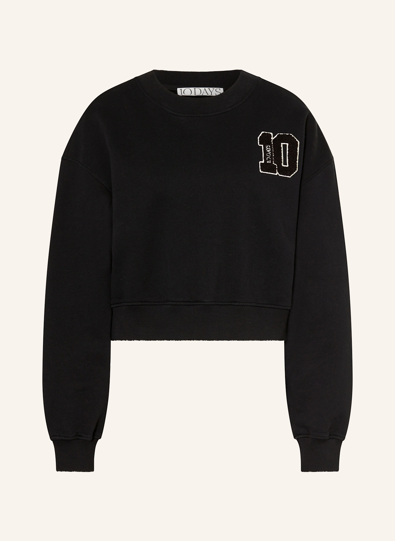 10DAYS Cropped-Sweatshirt: SCHWARZ