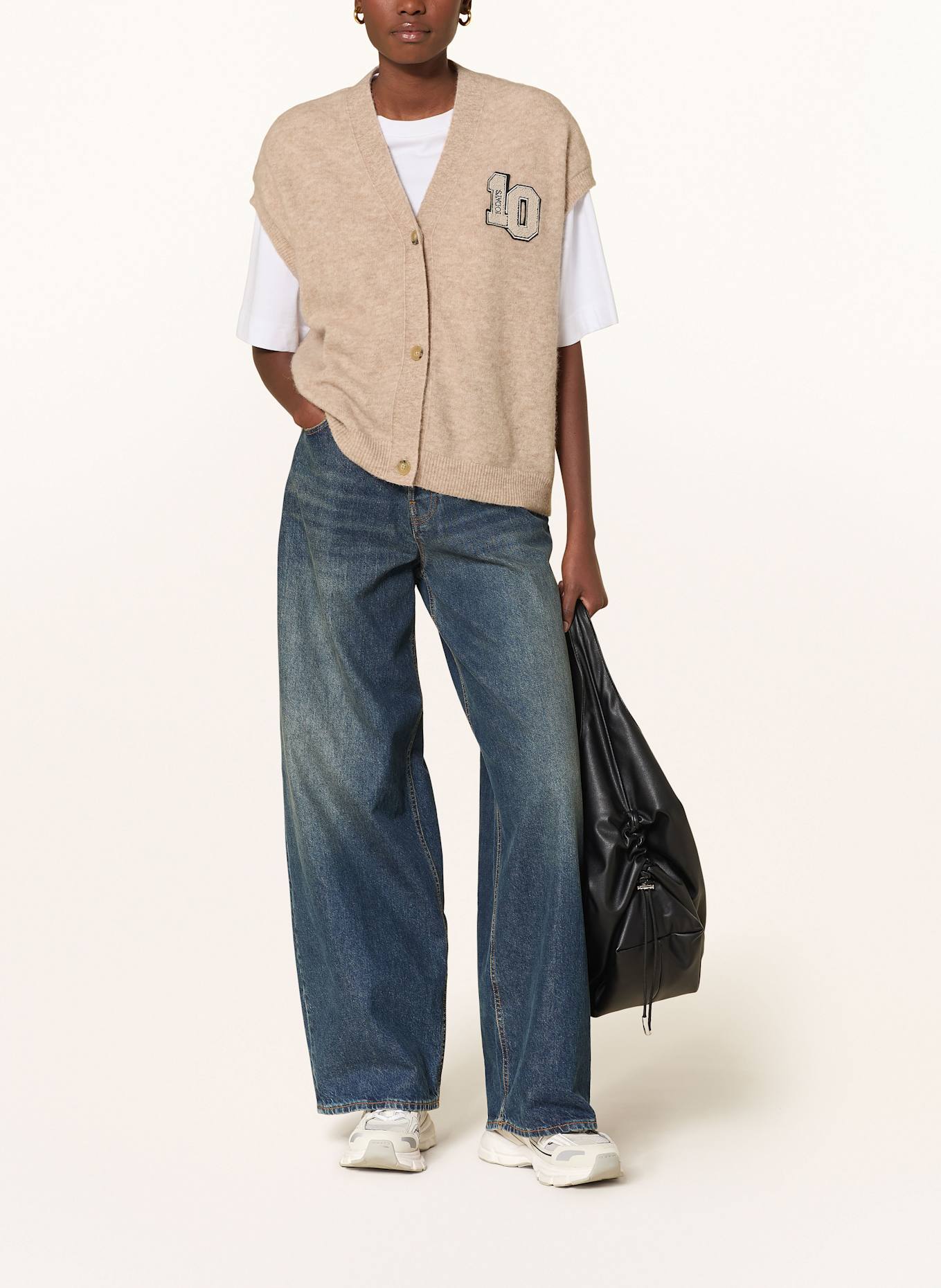 10DAYS Strickweste mit Alpaka: BEIGE