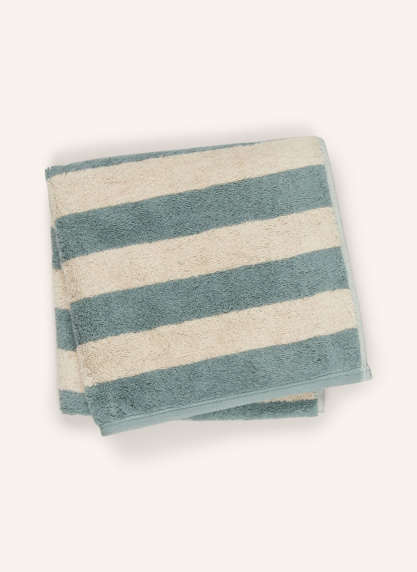 Cawö Handtuch LINES: PETROL / ECRU