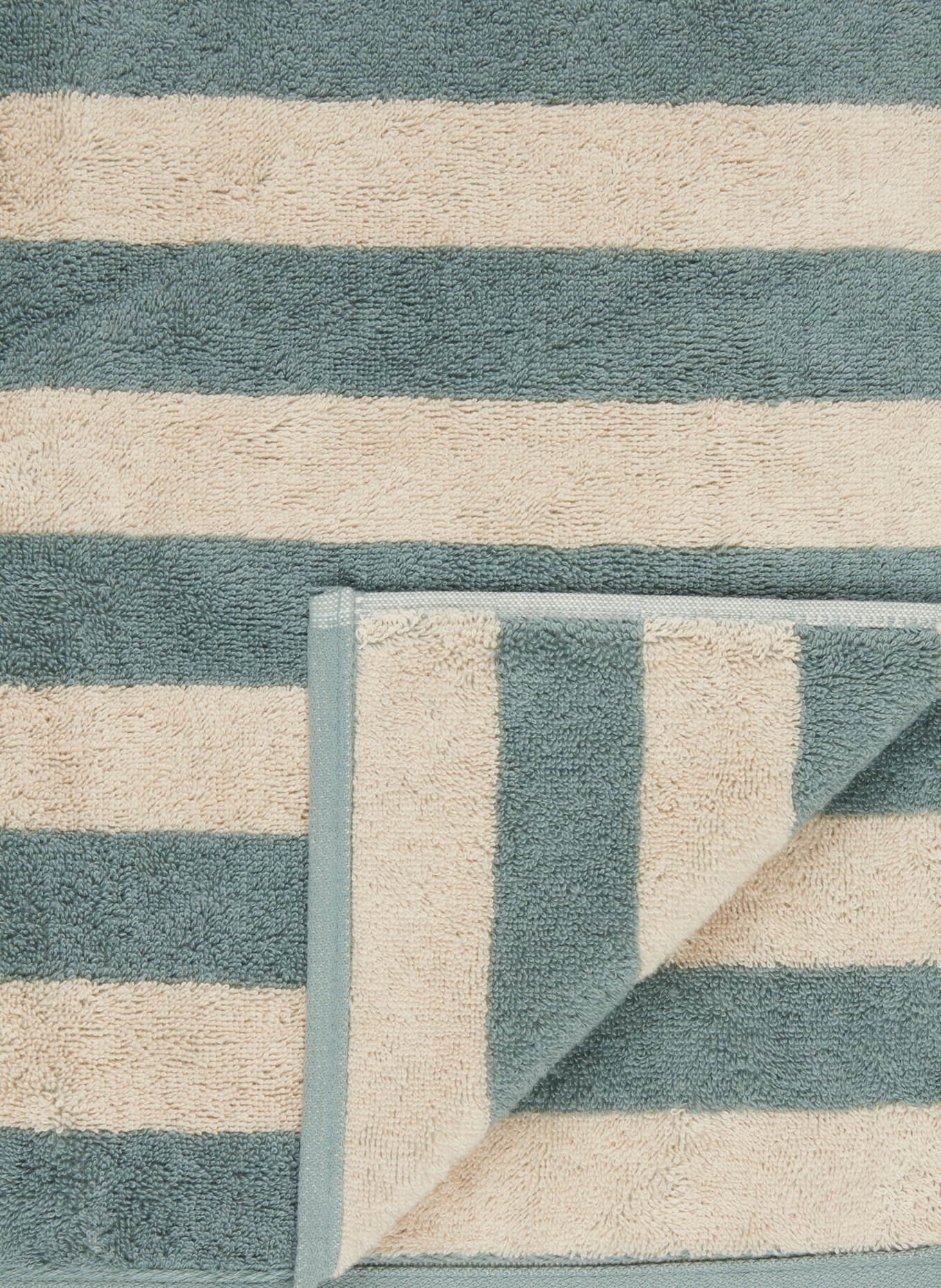 Cawö Handtuch LINES: PETROL / ECRU