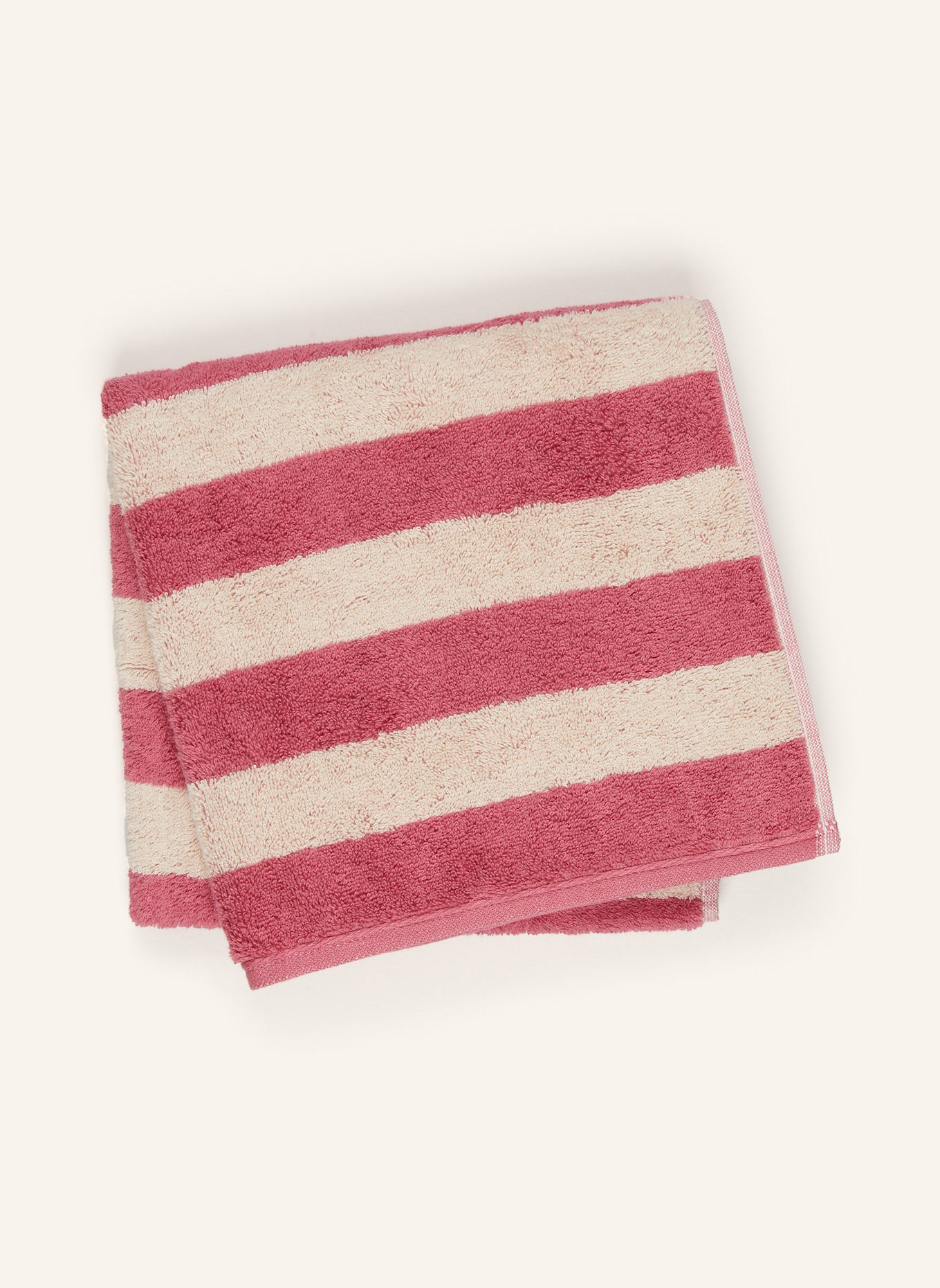 Cawö Handtuch LINES: PINK / ECRU