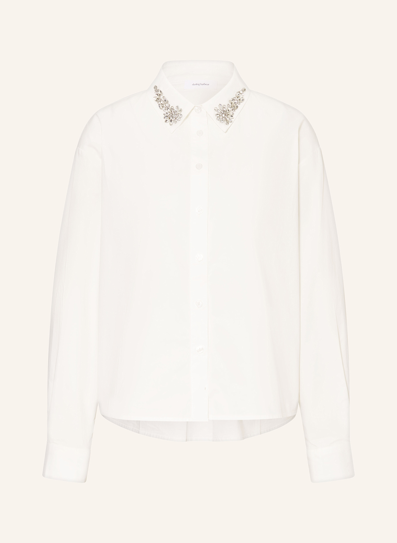 darling harbour Hemdbluse mit Schmucksteinen: WEISS