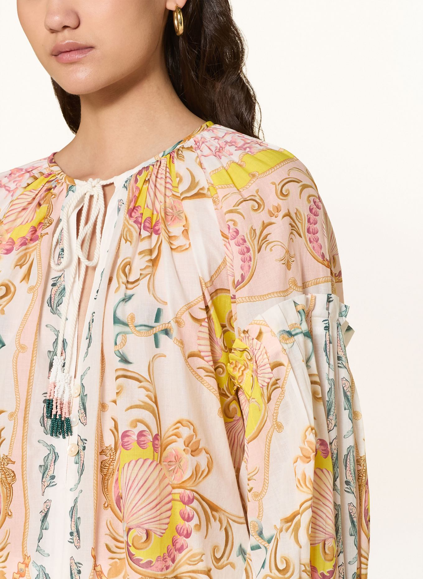 FARM RIO Blusenshirt MARITIME MAGIC: WEISS / GELB / ROSA