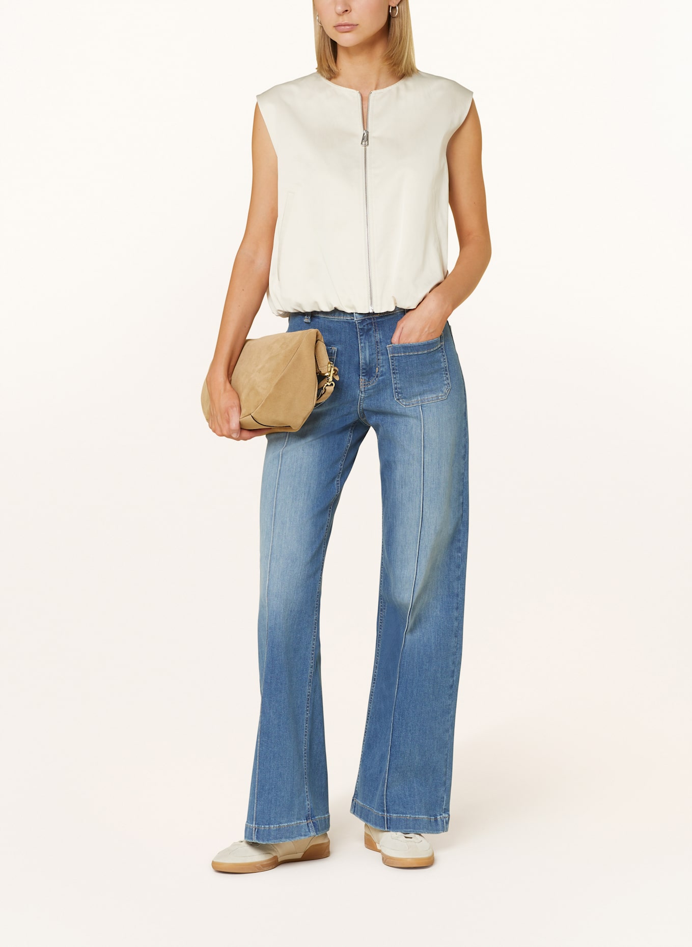 OPUS PANTS Wide Leg džíny MELLY GROOVE: 70195 mid pacific blue