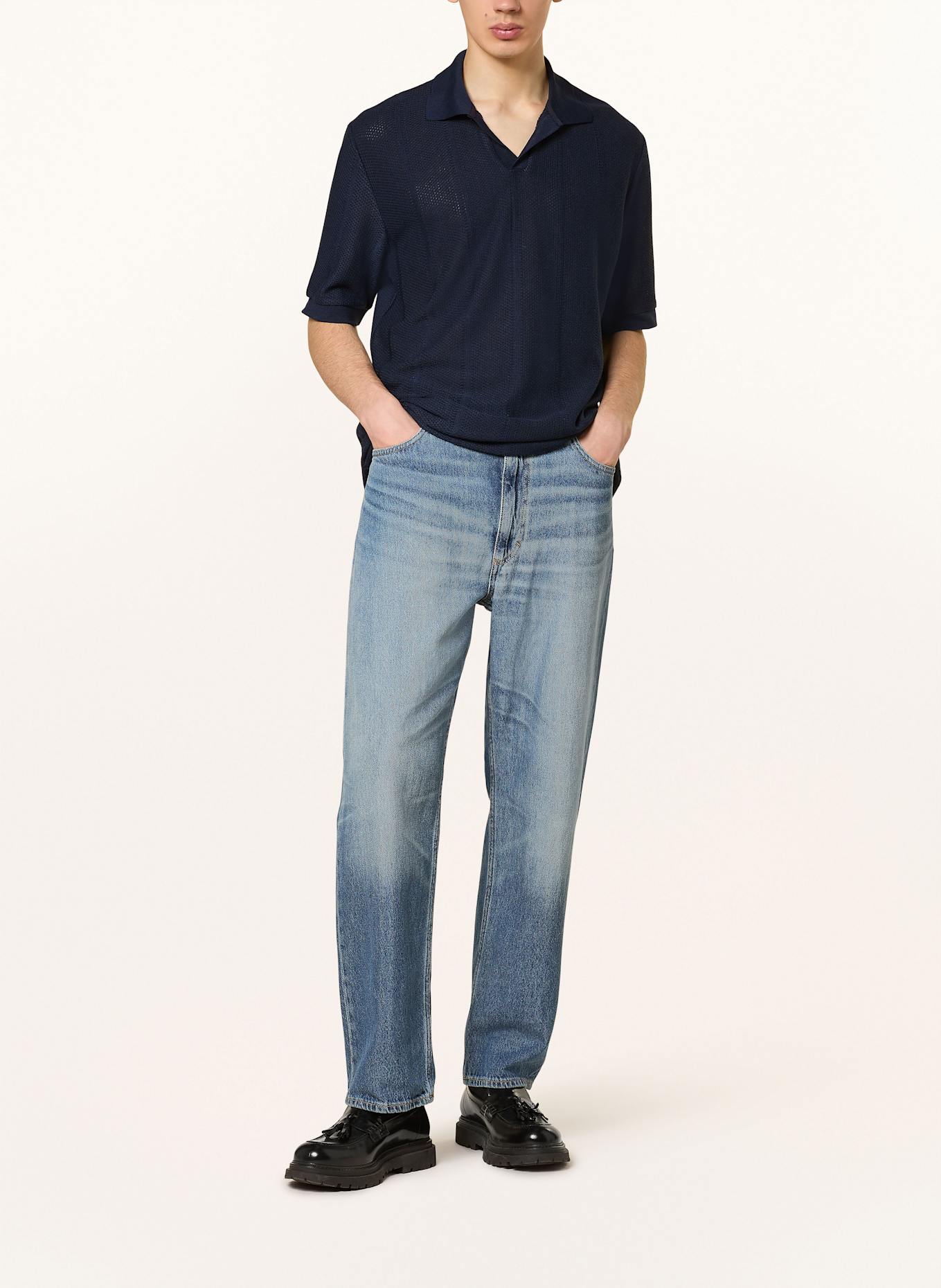 SAMSØE  SAMSØE Strick-Poloshirt SATRAVIS: DUNKELBLAU