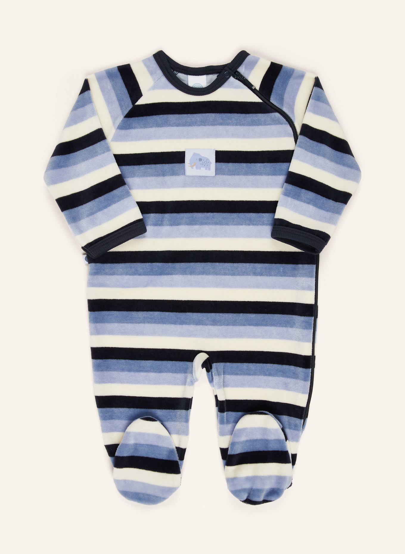 Sanetta Strampler: HELLBLAU / DUNKELBLAU / ECRU