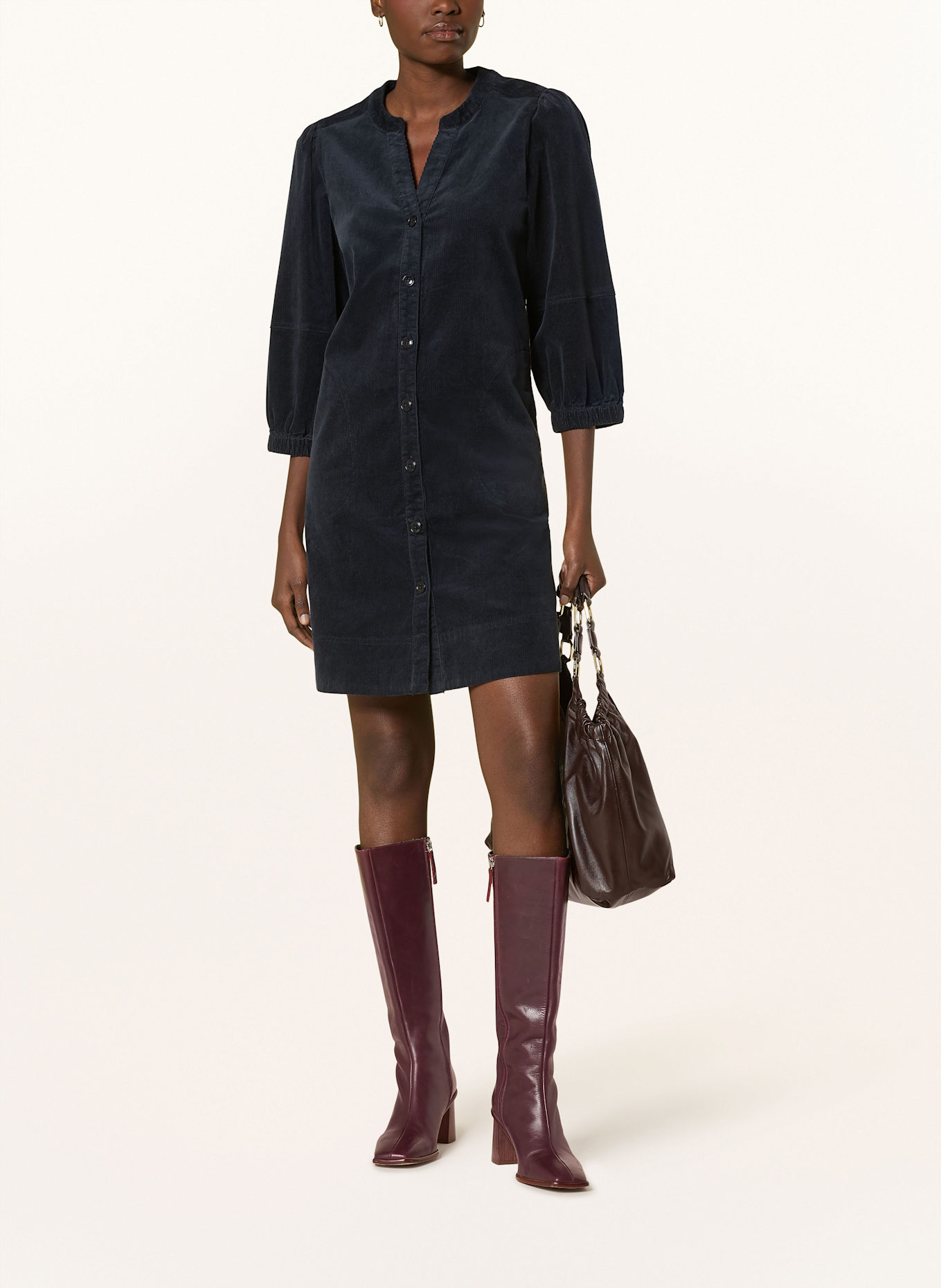 Part Two Cordkleid SITAPW mit 3/4-Arm: DUNKELBLAU