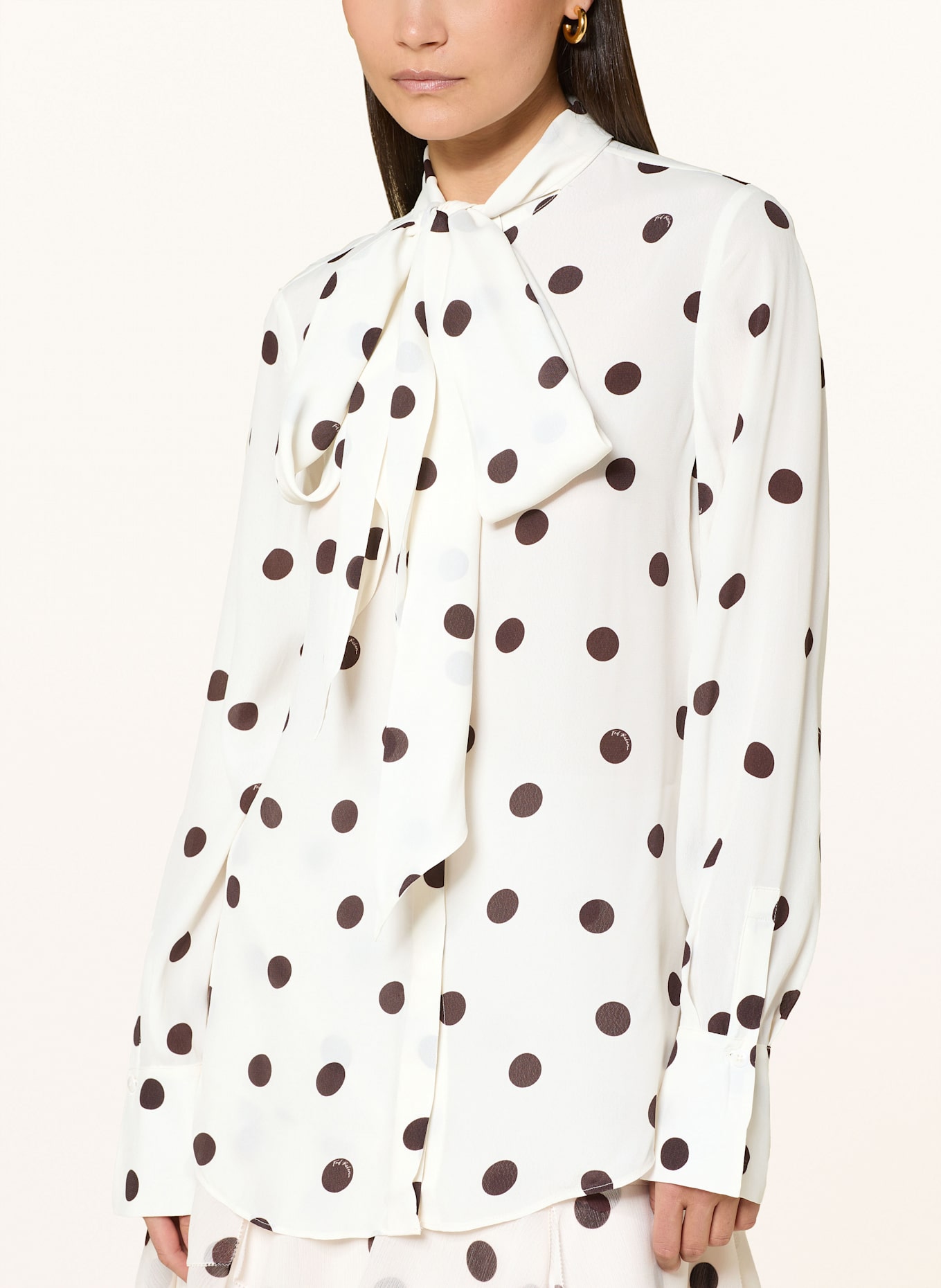 TED BAKER Schluppenbluse ALIZAA: ECRU / DUNKELBRAUN