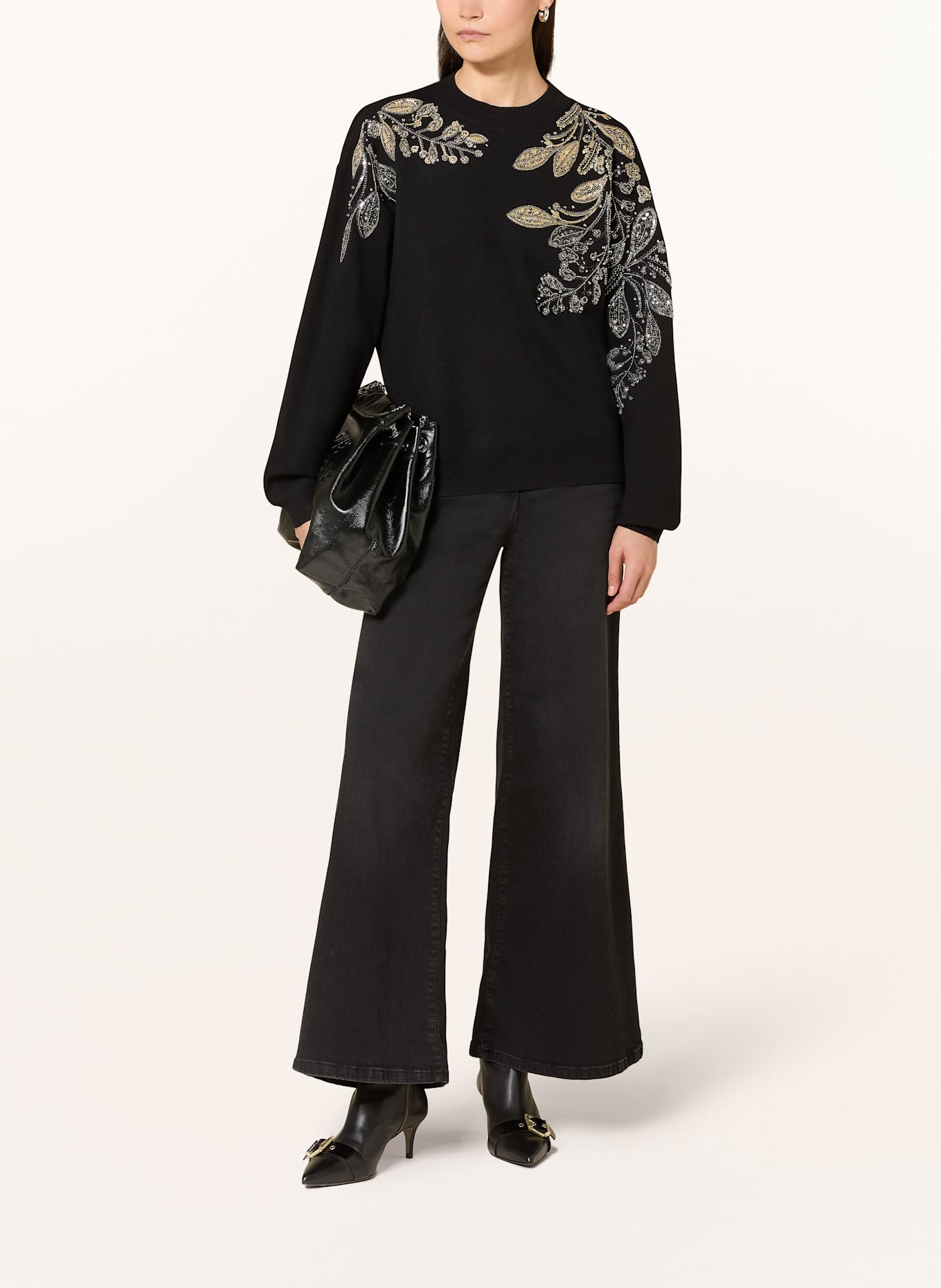 TED BAKER Trui ROSMRRY met sierstenen en pailletten: ZWART