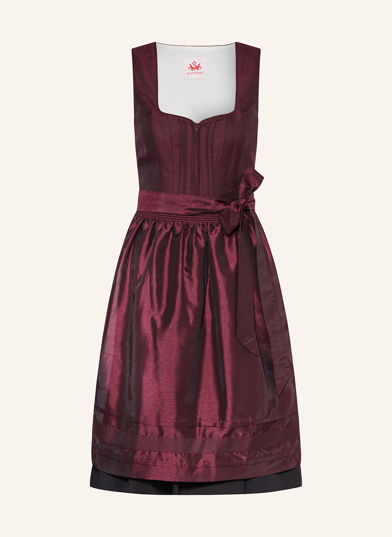 Spieth & Wensky Dirndl FUCHSIA: DARK RED/ BLACK