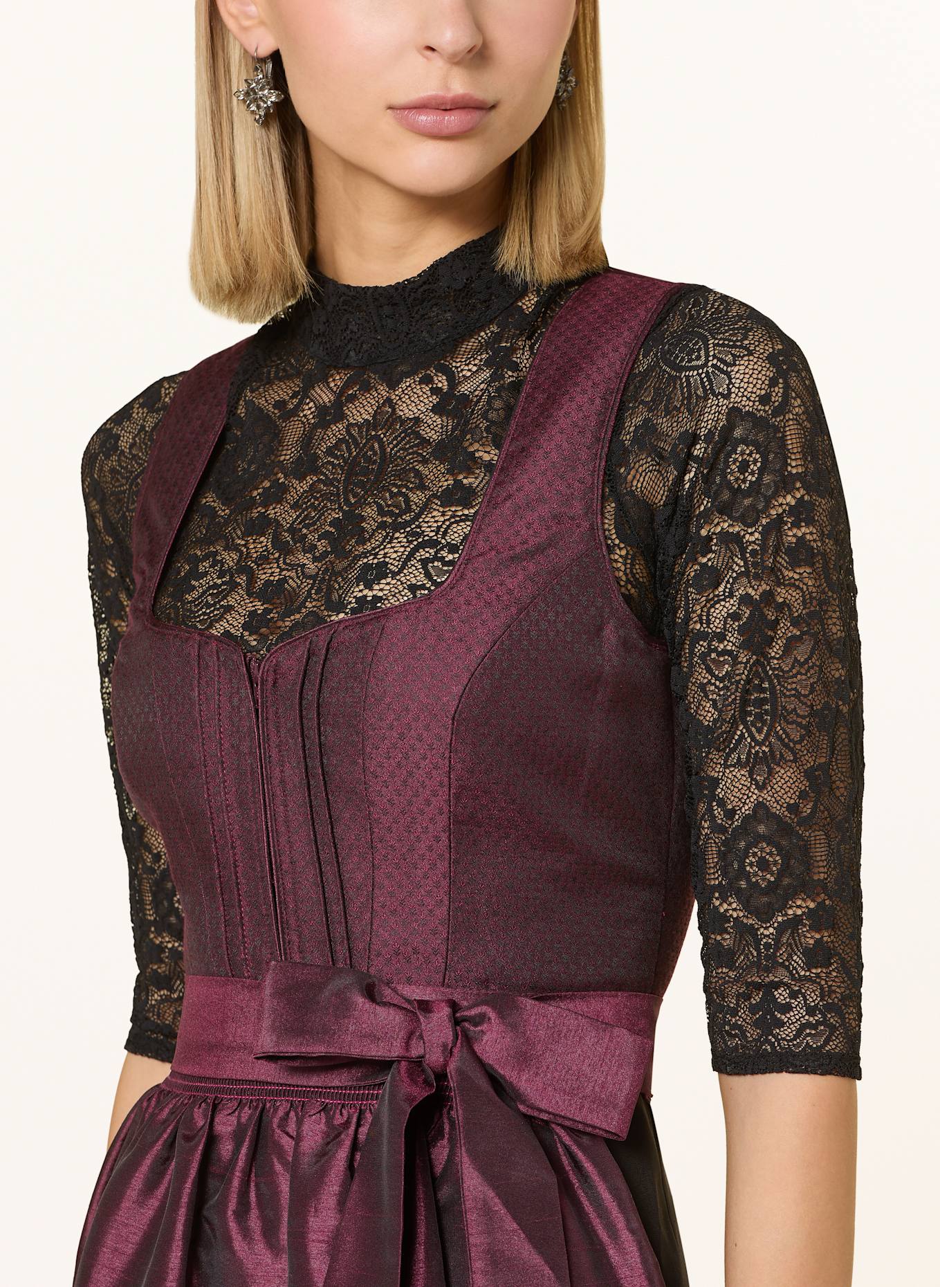 Spieth & Wensky Dirndl FUCHSIA: DARK RED/ BLACK