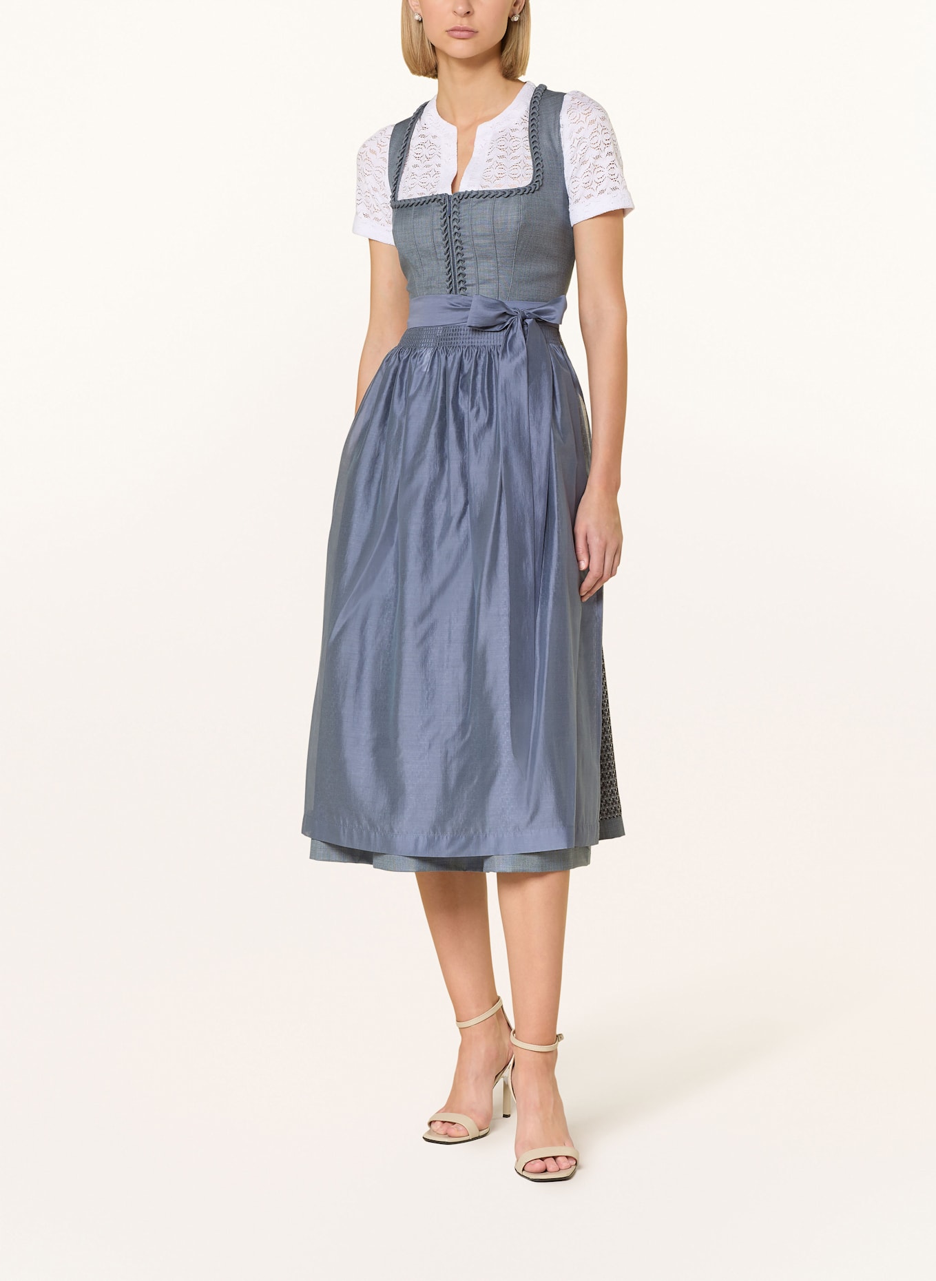 Spieth & Wensky Dirndl FATIMA: BLEU GRIS/ BLEU FONCÉ/ GRIS CLAIR