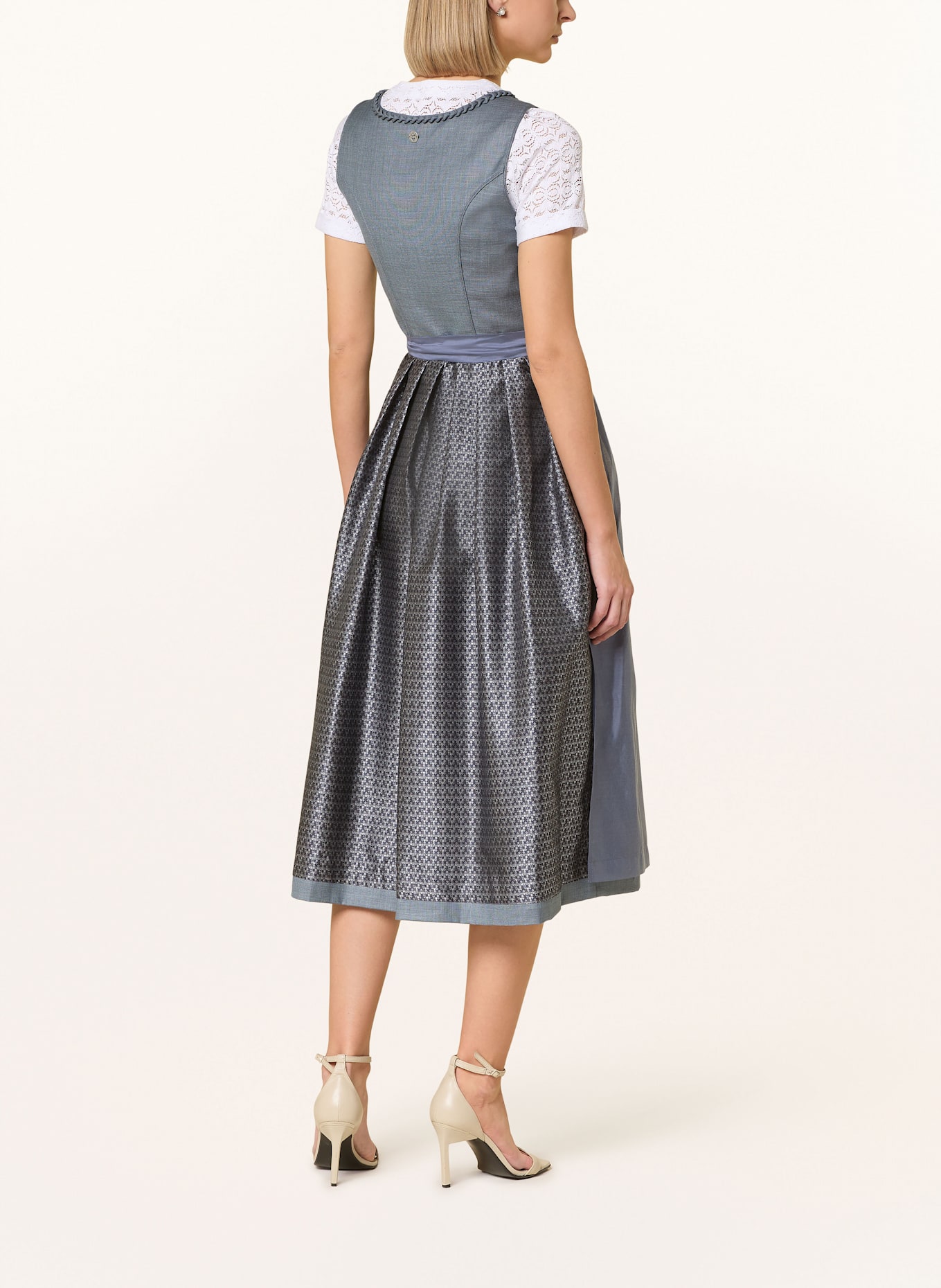 Spieth & Wensky Dirndl FATIMA: BLEU GRIS/ BLEU FONCÉ/ GRIS CLAIR