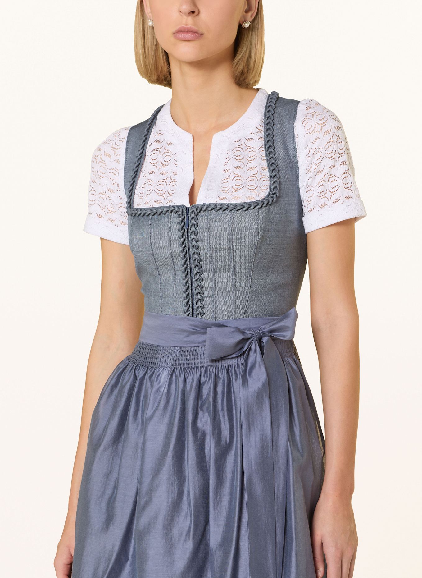 Spieth & Wensky Dirndl FATIMA: BLEU GRIS/ BLEU FONCÉ/ GRIS CLAIR
