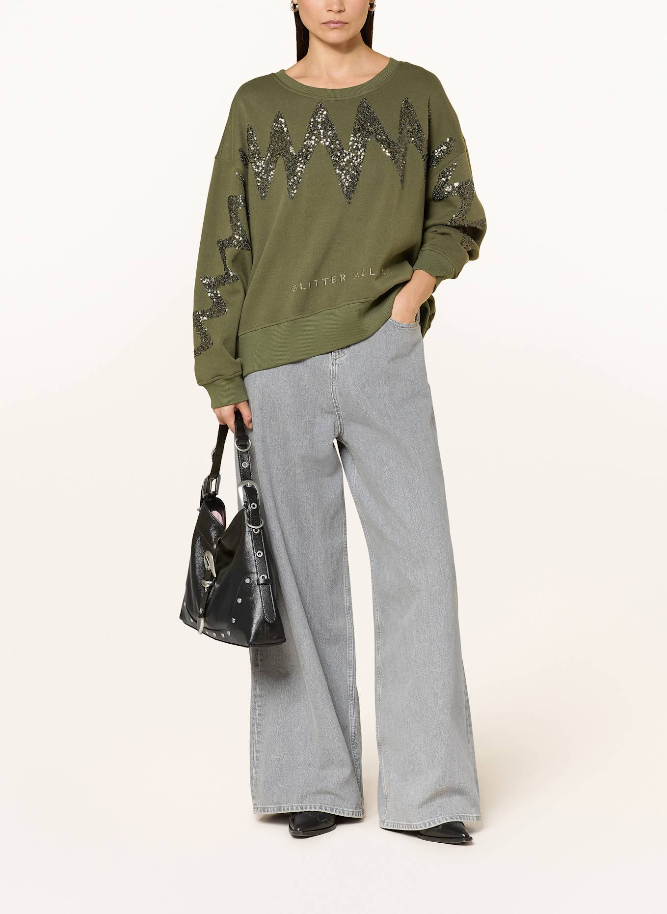 yippie hippie Sweatshirt mit Pailletten: OLIV