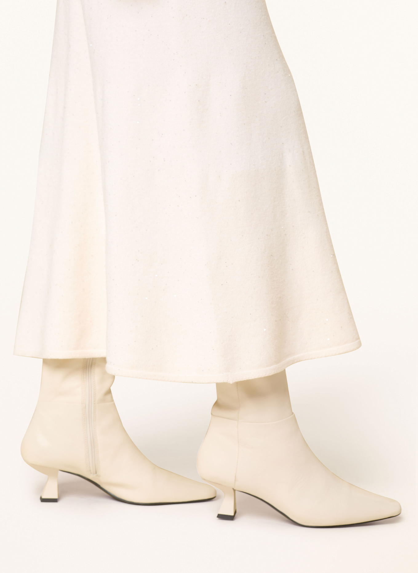 LIU JO Strickrock mit Pailletten: WEISS