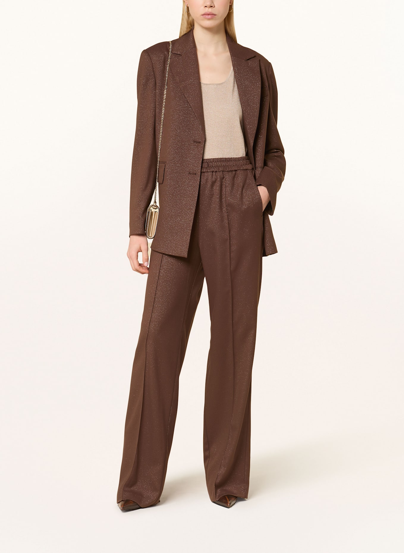 LIU JO Hose im Jogging-Stil mit Gitzergarn: DUNKELBRAUN