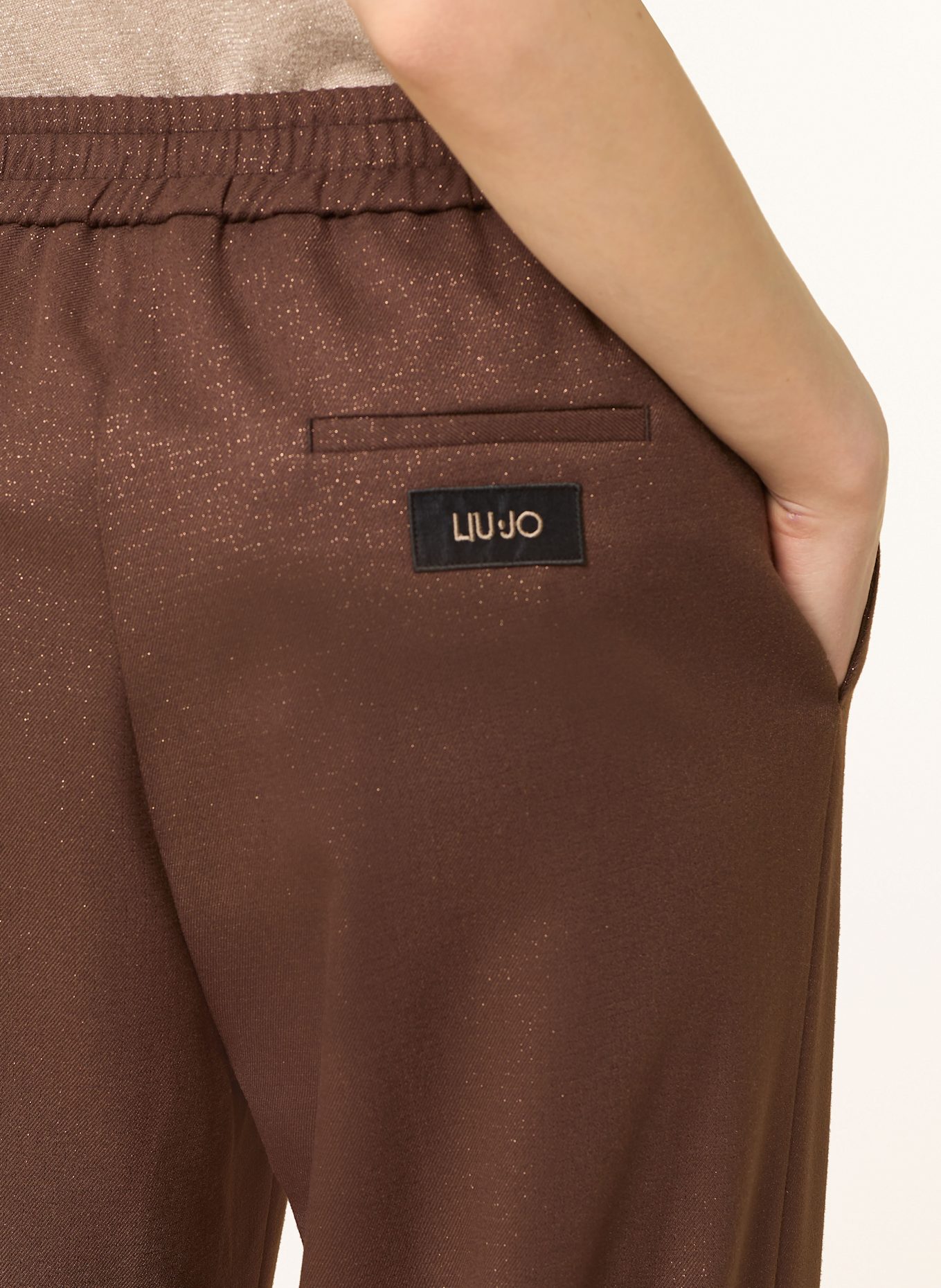 LIU JO Hose im Jogging-Stil mit Gitzergarn: DUNKELBRAUN