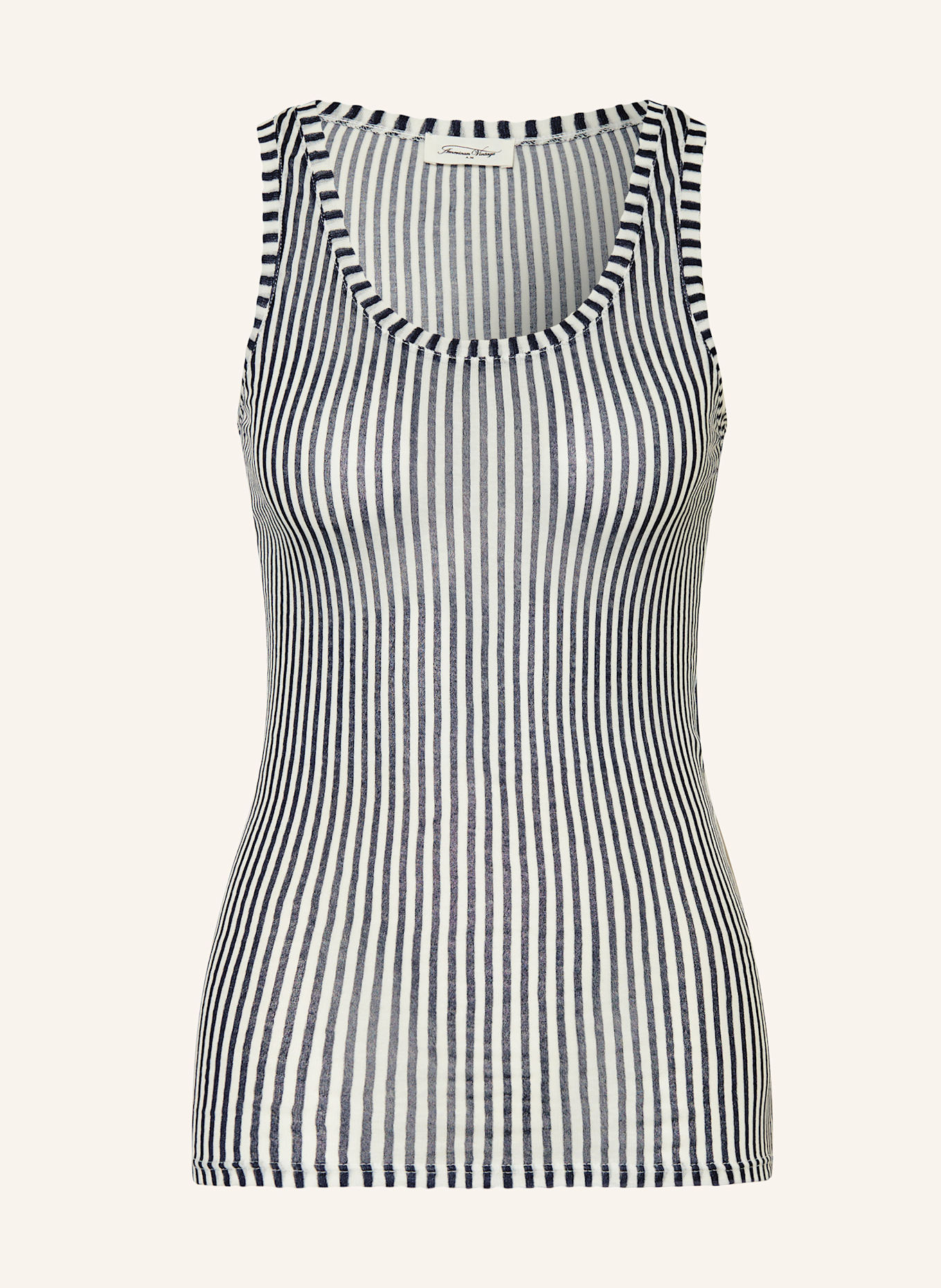American Vintage Top MASSACHUSETTS: DUNKELBLAU/ WEISS