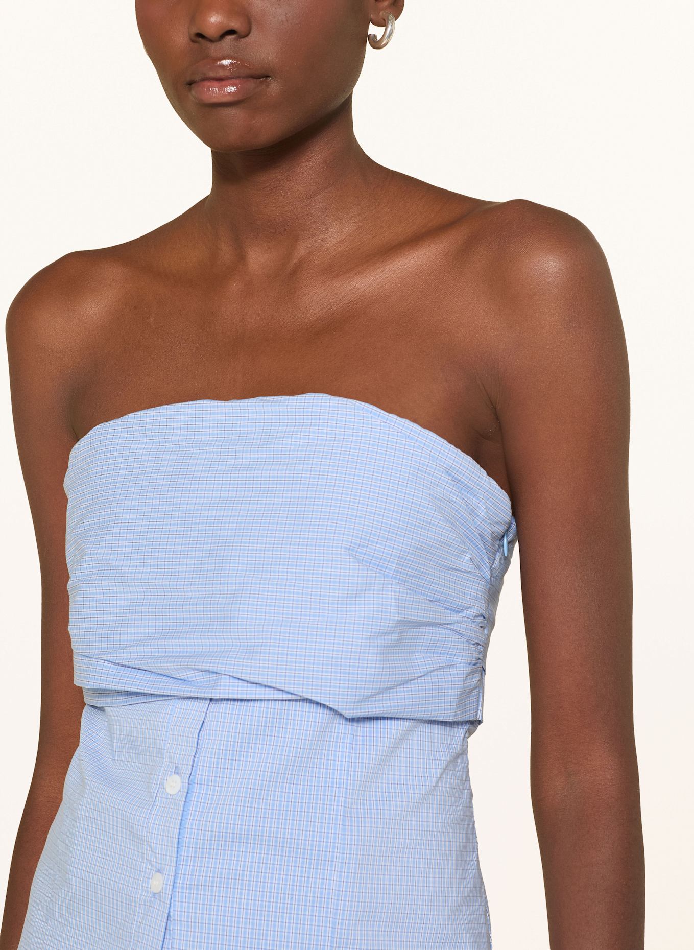 ELEH Top à épaules dénudées: BLEU CLAIR / BLANC / BLEU FONCÉ